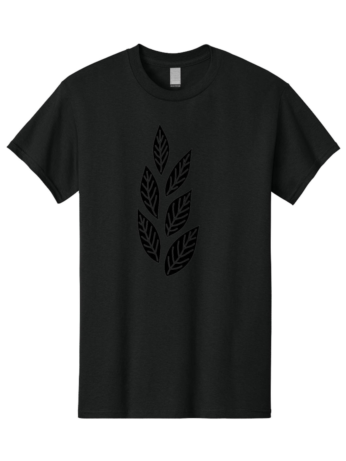 Leaf-Silhouette Men'S Graphic Tee, 100% Cotton, Comfortable Casual Summer Wear, Machine Washable, Black Leaves, Leaf Pattern, Leaf Design, Foliage, Nature-Inspired Graphics, Leafy Motif, Simple Shapes, Minimalist Art Aac219 29