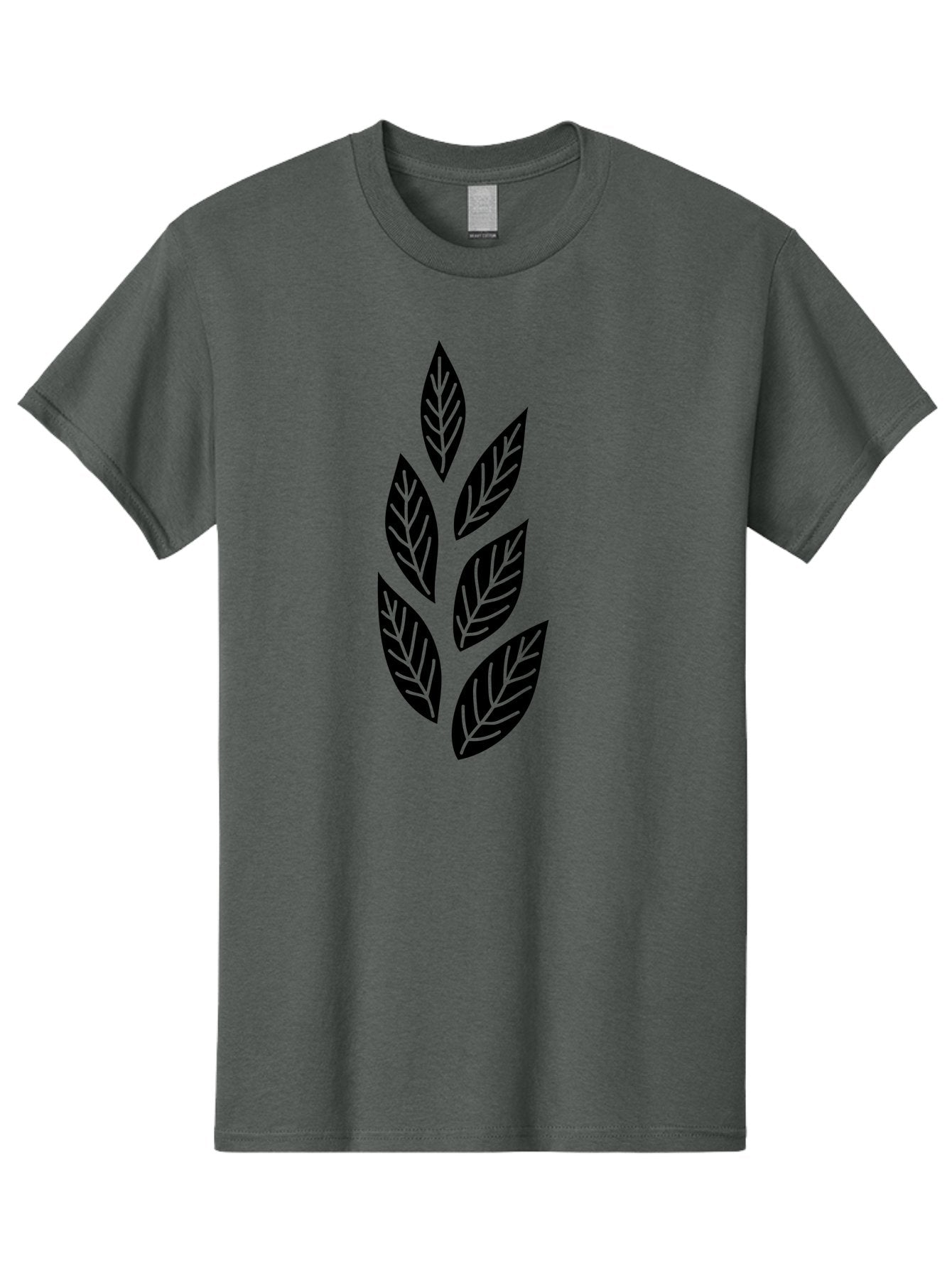 Leaf-Silhouette Men'S Graphic Tee, 100% Cotton, Comfortable Casual Summer Wear, Machine Washable, Black Leaves, Leaf Pattern, Leaf Design, Foliage, Nature-Inspired Graphics, Leafy Motif, Simple Shapes, Minimalist Art Aac219 9