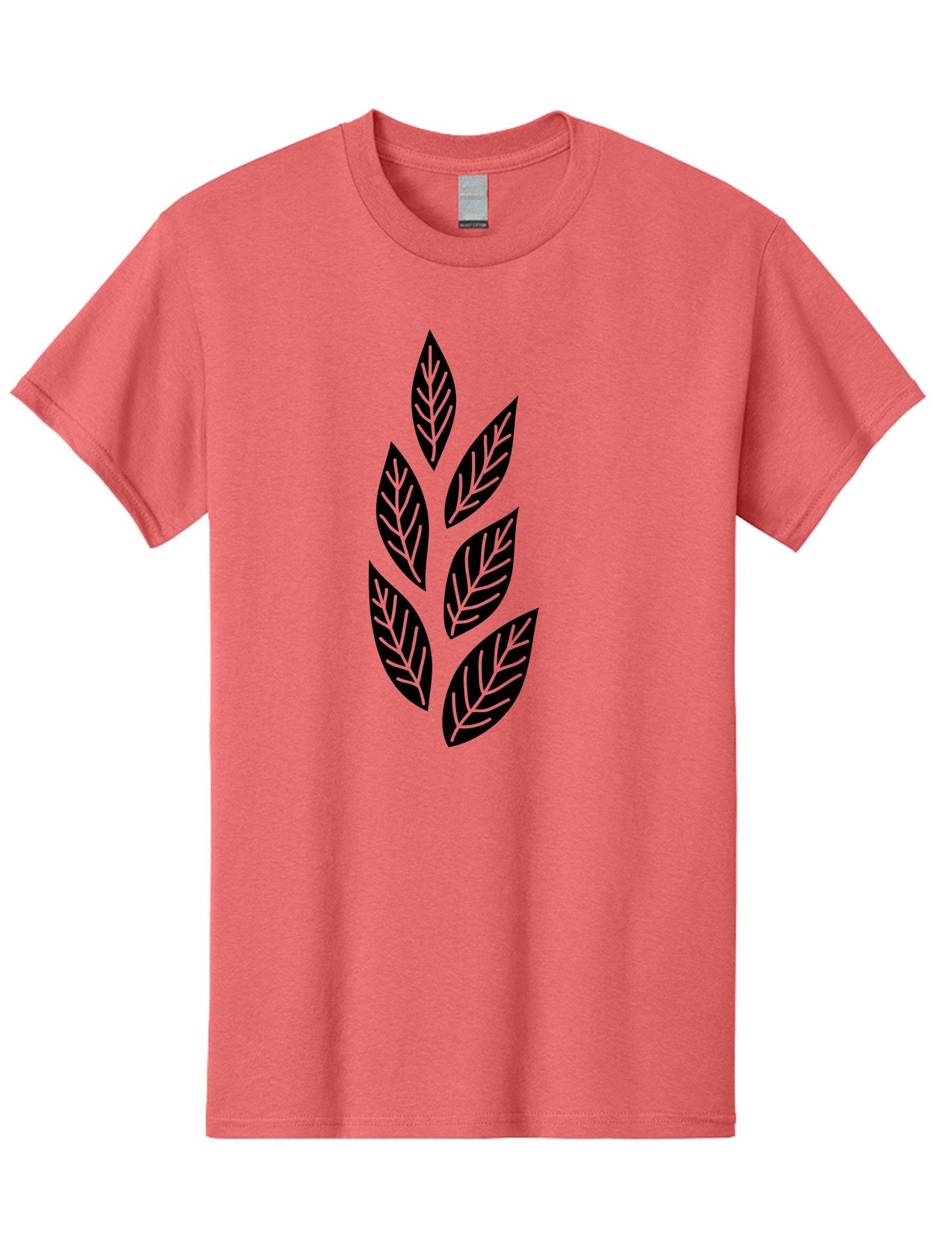 Leaf-Silhouette Men'S Graphic Tee, 100% Cotton, Comfortable Casual Summer Wear, Machine Washable, Black Leaves, Leaf Pattern, Leaf Design, Foliage, Nature-Inspired Graphics, Leafy Motif, Simple Shapes, Minimalist Art Aac219 3