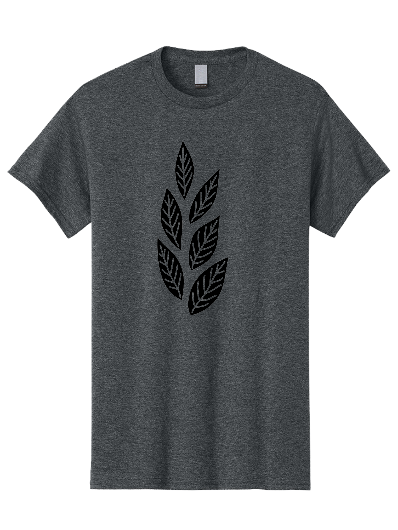 Leaf-Silhouette Men'S Graphic Tee, 100% Cotton, Comfortable Casual Summer Wear, Machine Washable, Black Leaves, Leaf Pattern, Leaf Design, Foliage, Nature-Inspired Graphics, Leafy Motif, Simple Shapes, Minimalist Art Aac219 13