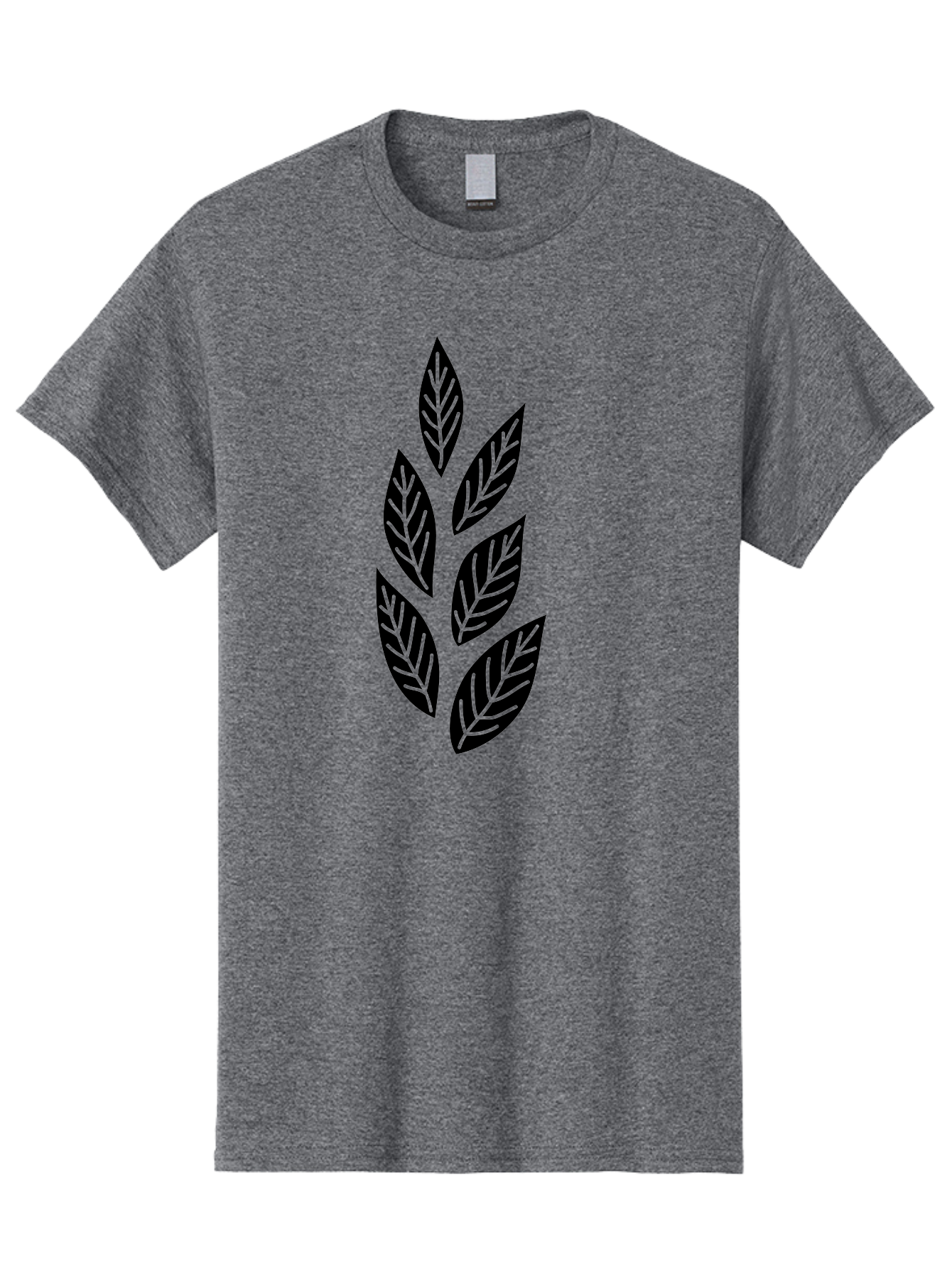 Leaf-Silhouette Men'S Graphic Tee, 100% Cotton, Comfortable Casual Summer Wear, Machine Washable, Black Leaves, Leaf Pattern, Leaf Design, Foliage, Nature-Inspired Graphics, Leafy Motif, Simple Shapes, Minimalist Art Aac219 7