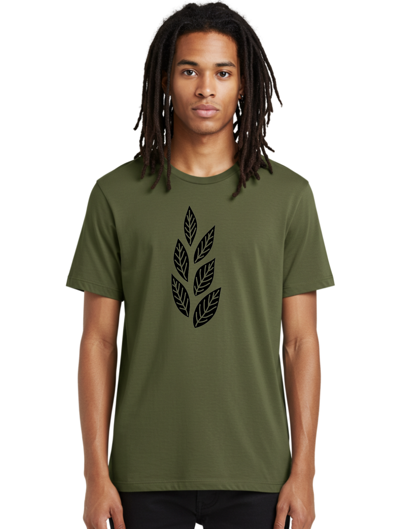 Leaf-Silhouette Men'S Graphic Tee, 100% Cotton, Comfortable Casual Summer Wear, Machine Washable, Black Leaves, Leaf Pattern, Leaf Design, Foliage, Nature-Inspired Graphics, Leafy Motif, Simple Shapes, Minimalist Art Aac219 22