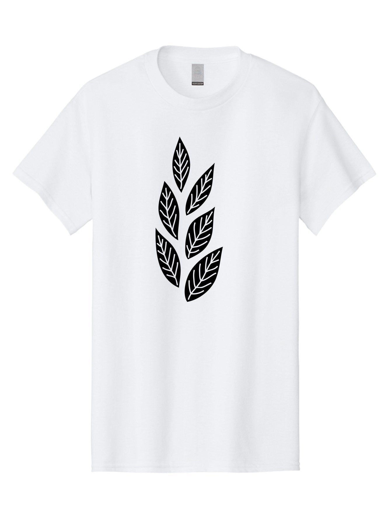 Leaf-Silhouette Men'S Graphic Tee, 100% Cotton, Comfortable Casual Summer Wear, Machine Washable, Black Leaves, Leaf Pattern, Leaf Design, Foliage, Nature-Inspired Graphics, Leafy Motif, Simple Shapes, Minimalist Art Aac219 4