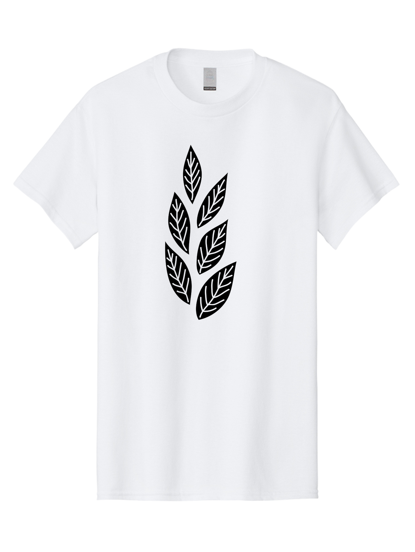 Leaf-Silhouette Men'S Graphic Tee, 100% Cotton, Comfortable Casual Summer Wear, Machine Washable, Black Leaves, Leaf Pattern, Leaf Design, Foliage, Nature-Inspired Graphics, Leafy Motif, Simple Shapes, Minimalist Art Aac219 23