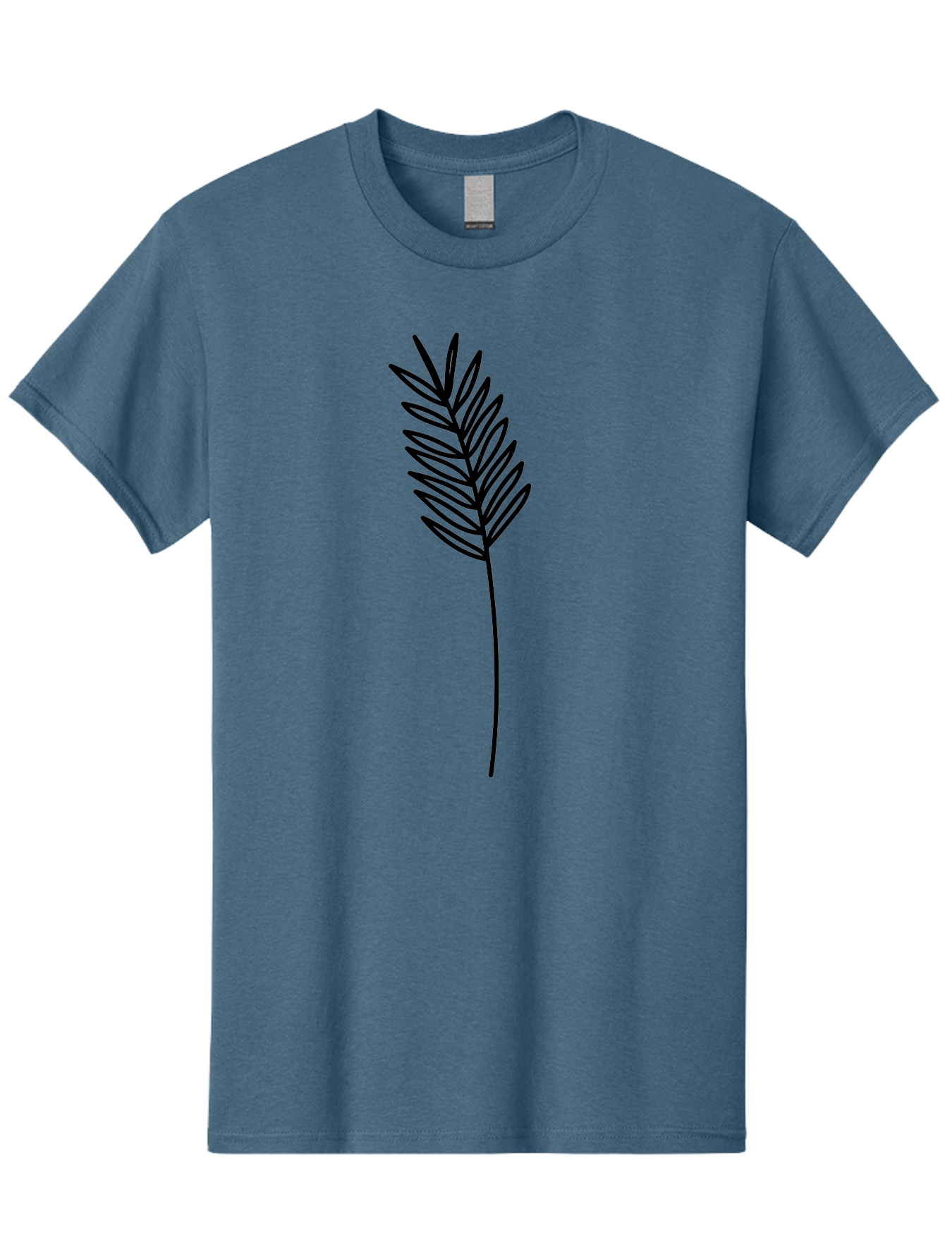 Leaf Men'S Graphic Tee, 100% Cotton, Comfortable Casual Summer Wear, Machine Washable, Palm Frond, Simple Illustration, Minimalist Design, Vector Graphic, Black Outline, Foliage, Tropical Leaf, Botanical Art, Leafy Branch, Modern Iconography Aac220 15