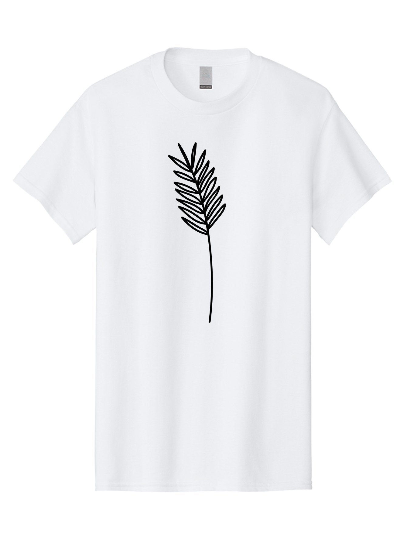 Leaf Men'S Graphic Tee, 100% Cotton, Comfortable Casual Summer Wear, Machine Washable, Palm Frond, Simple Illustration, Minimalist Design, Vector Graphic, Black Outline, Foliage, Tropical Leaf, Botanical Art, Leafy Branch, Modern Iconography Aac220 9