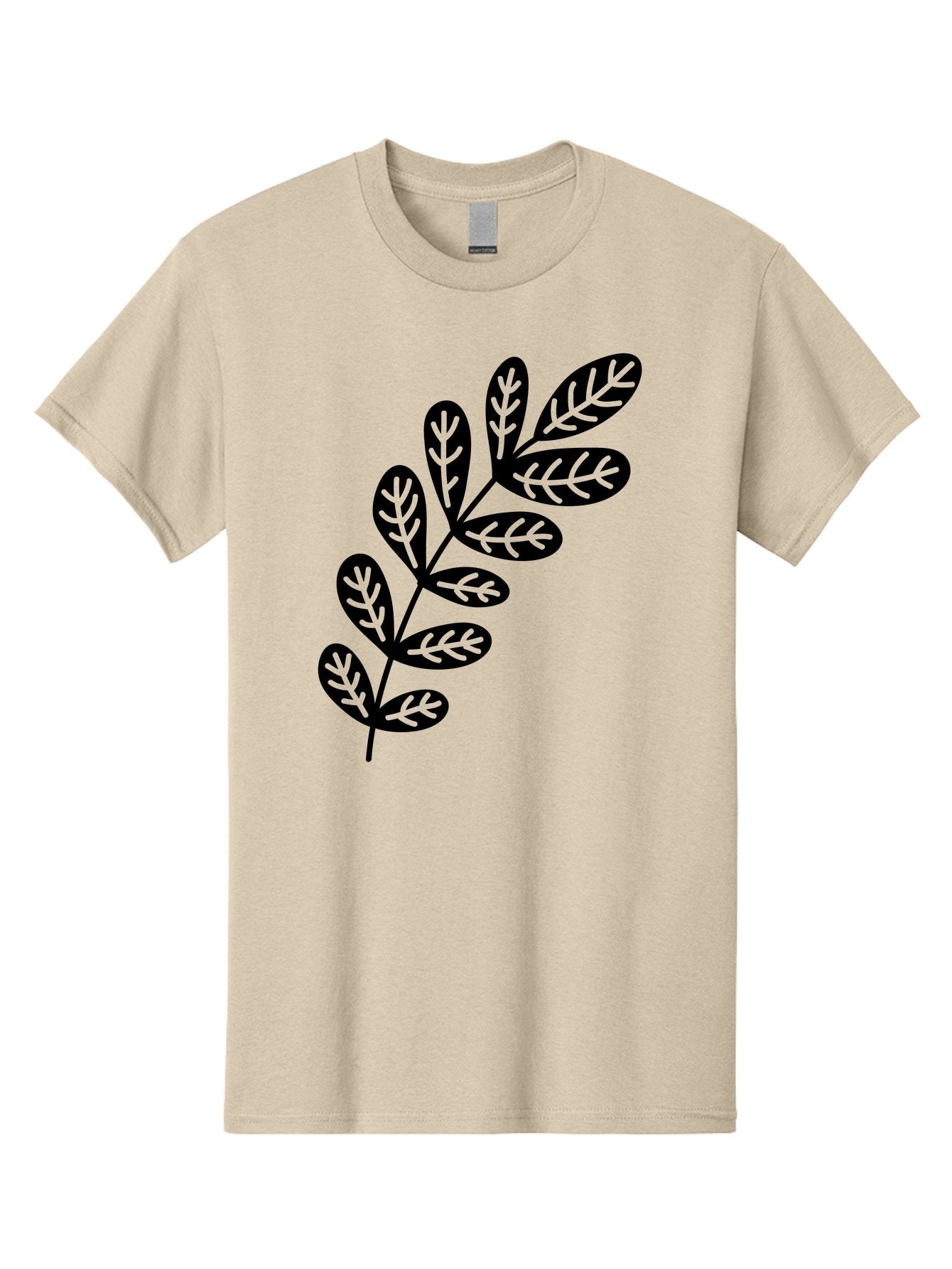 Leafy-Branch-1 Men'S Graphic Tee, 100% Cotton, Comfortable Casual Summer Wear, Machine Washable, Stylized Branch, Leaf Pattern, Modern Design, Abstract Art, Foliage Illustration, Minimalist Decor, Black Silhouettes, Leafy Theme Aac221 6