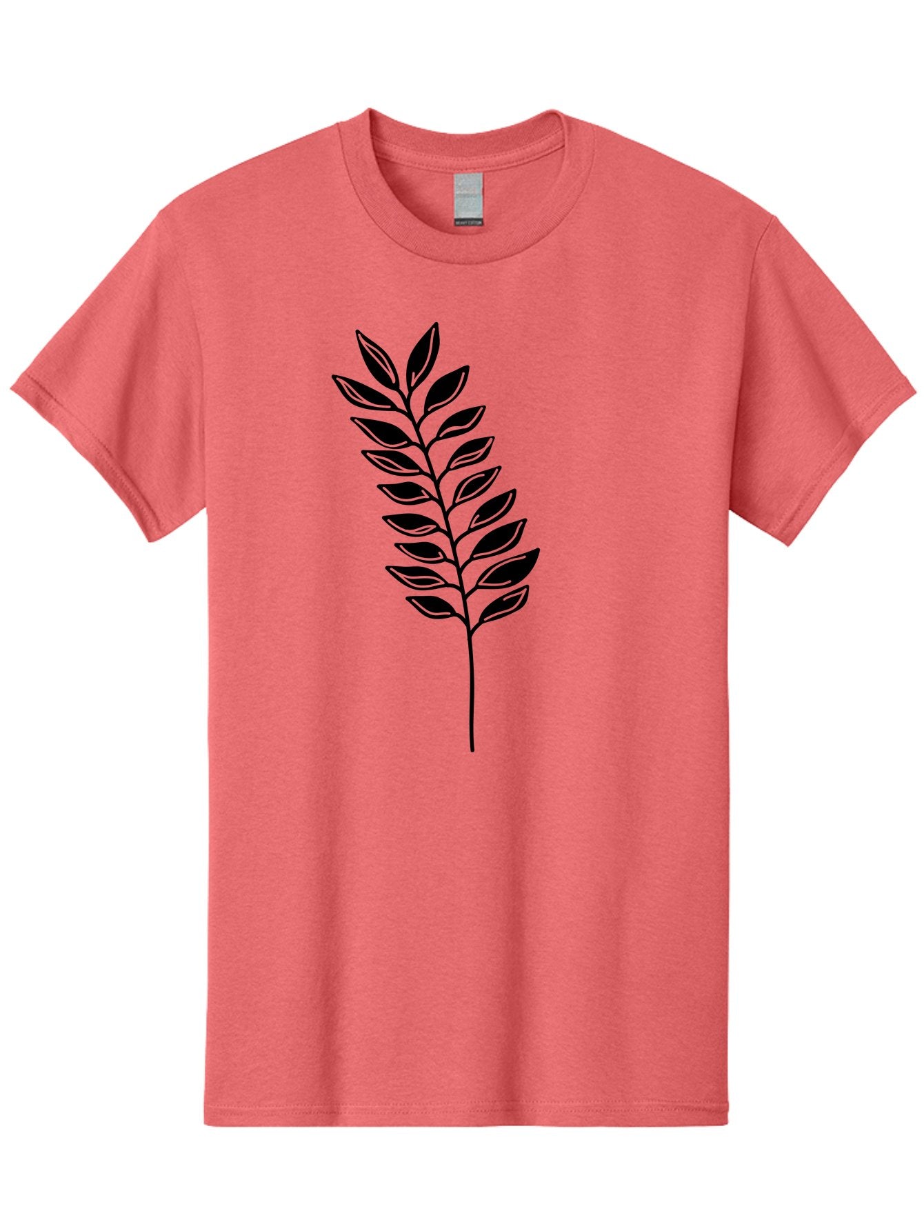 Leafy-Branch Men'S Graphic Tee, 100% Cotton, Comfortable Casual Summer Wear, Machine Washable, Simple Branch, Black Leaves, Leafy Stem, Minimalist Design, Nature-Inspired Art, Botanical Illustration, Eco-Friendly Theme Aac222 5