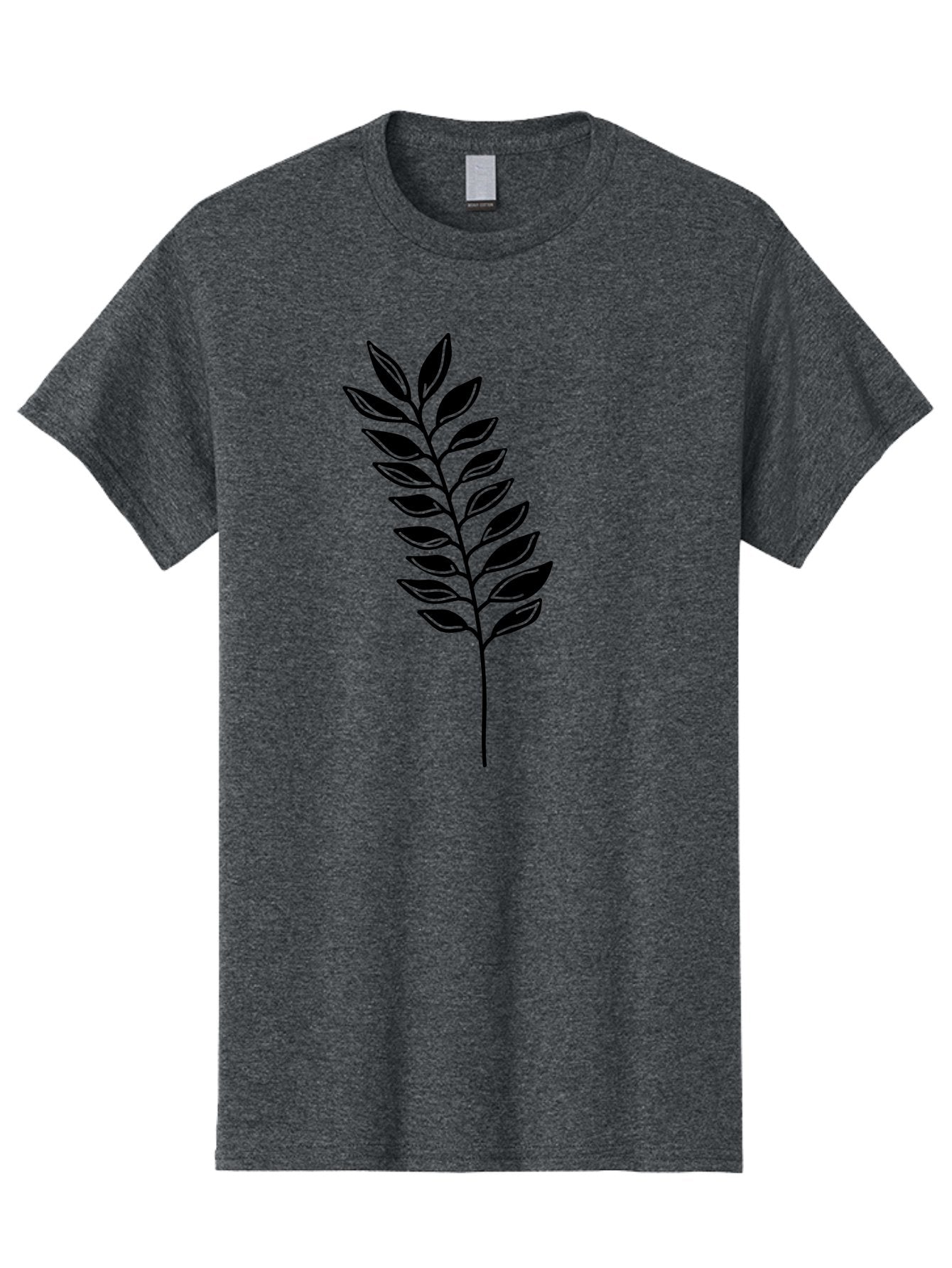 Leafy-Branch Men'S Graphic Tee, 100% Cotton, Comfortable Casual Summer Wear, Machine Washable, Simple Branch, Black Leaves, Leafy Stem, Minimalist Design, Nature-Inspired Art, Botanical Illustration, Eco-Friendly Theme Aac222