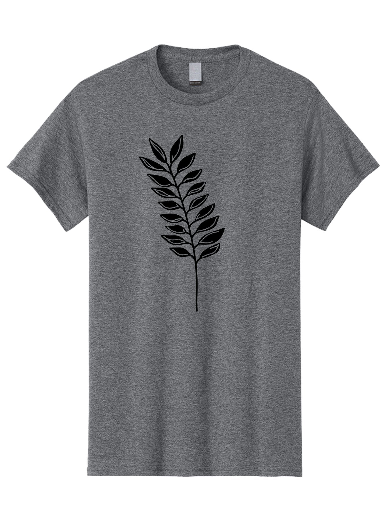 Leafy-Branch Men'S Graphic Tee, 100% Cotton, Comfortable Casual Summer Wear, Machine Washable, Simple Branch, Black Leaves, Leafy Stem, Minimalist Design, Nature-Inspired Art, Botanical Illustration, Eco-Friendly Theme Aac222 6