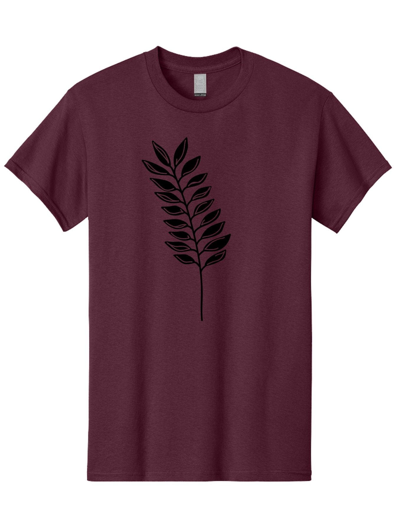 Leafy-Branch Men'S Graphic Tee, 100% Cotton, Comfortable Casual Summer Wear, Machine Washable, Simple Branch, Black Leaves, Leafy Stem, Minimalist Design, Nature-Inspired Art, Botanical Illustration, Eco-Friendly Theme Aac222 14