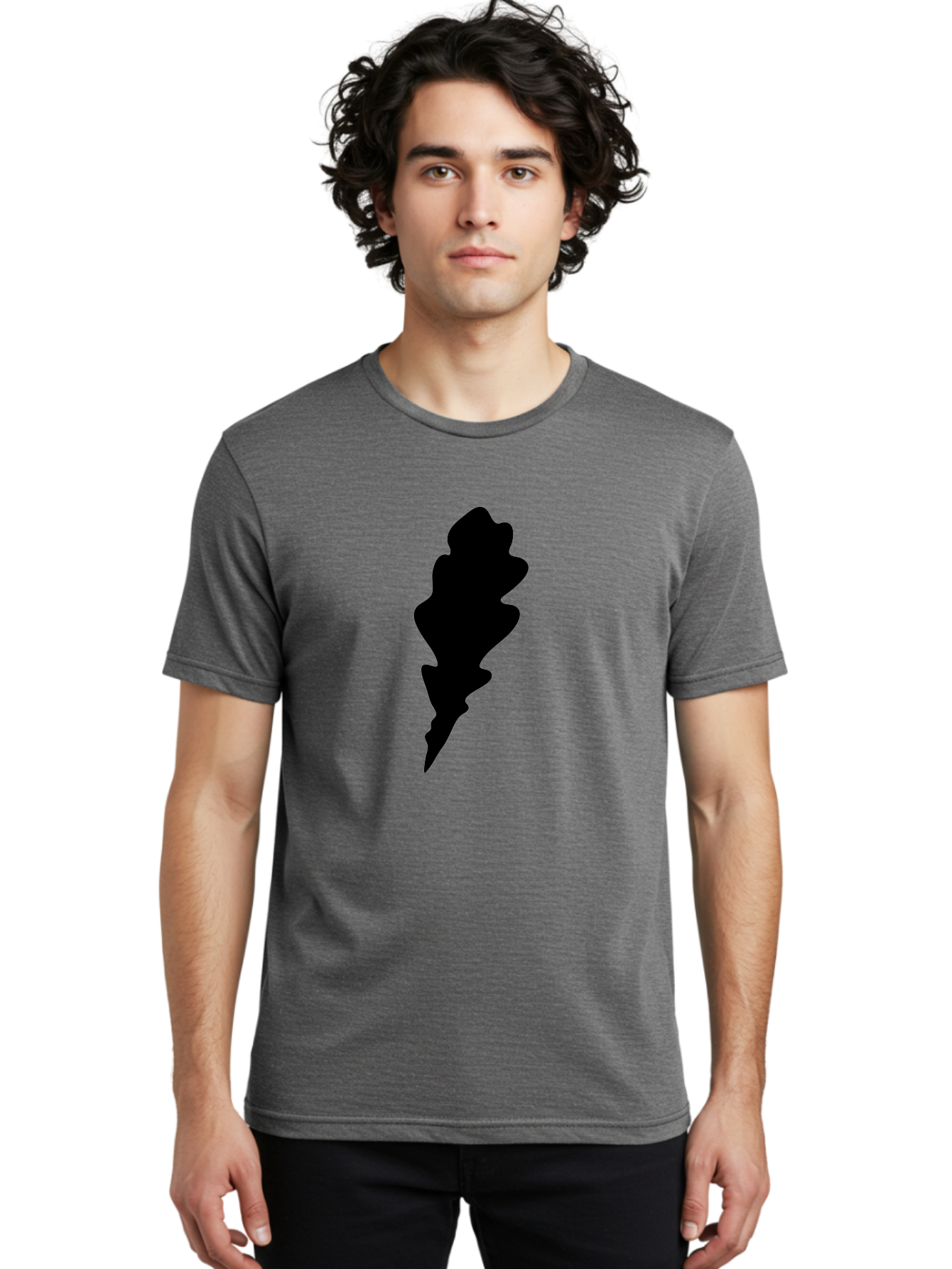 Lightning-Bolt Men'S Graphic Tee, 100% Cotton, Comfortable Casual Summer Wear, Machine Washable, Black Lightning Bolt, Abstract Shape, Electric Symbol, Bold Graphic, Modern Design, Energy Icon Aac223 10