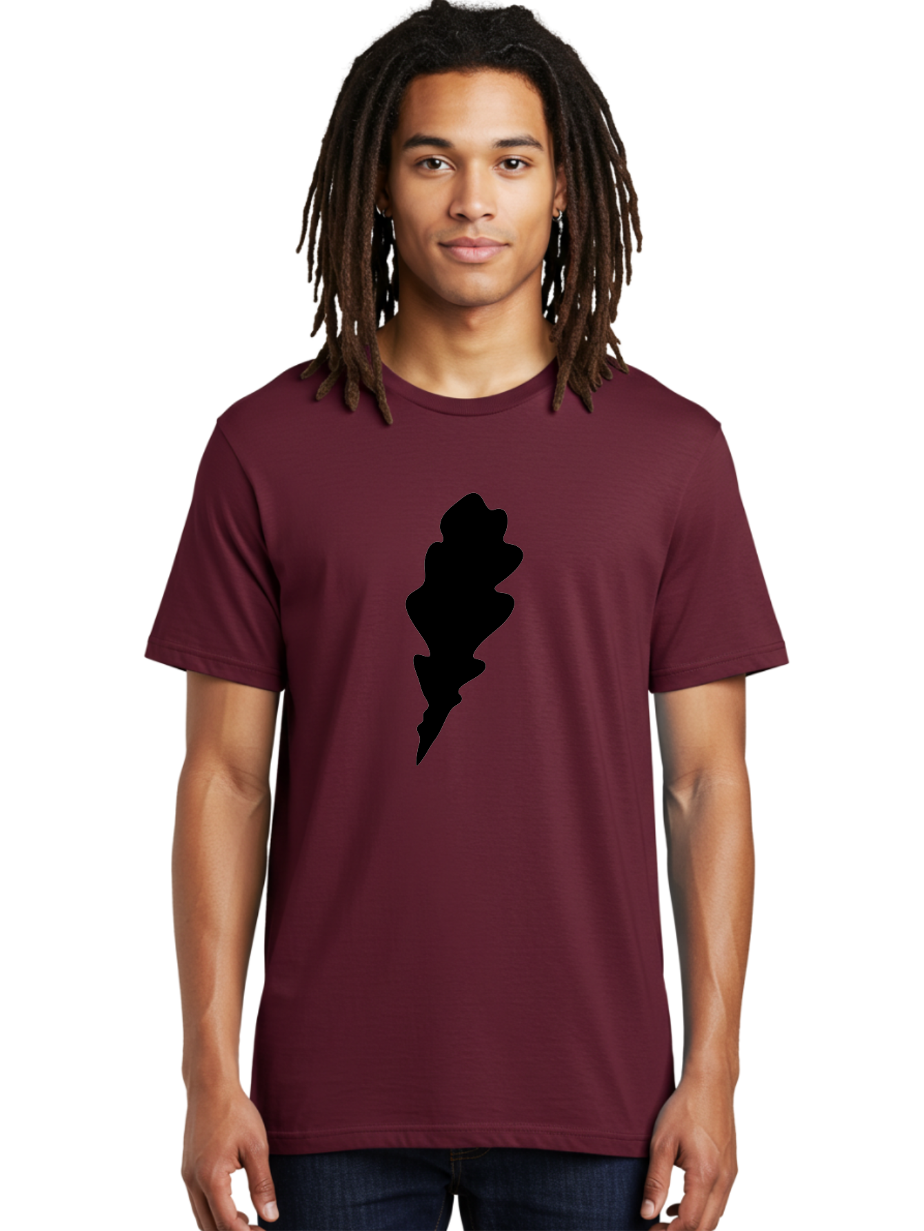 Lightning-Bolt Men'S Graphic Tee, 100% Cotton, Comfortable Casual Summer Wear, Machine Washable, Black Lightning Bolt, Abstract Shape, Electric Symbol, Bold Graphic, Modern Design, Energy Icon Aac223 22