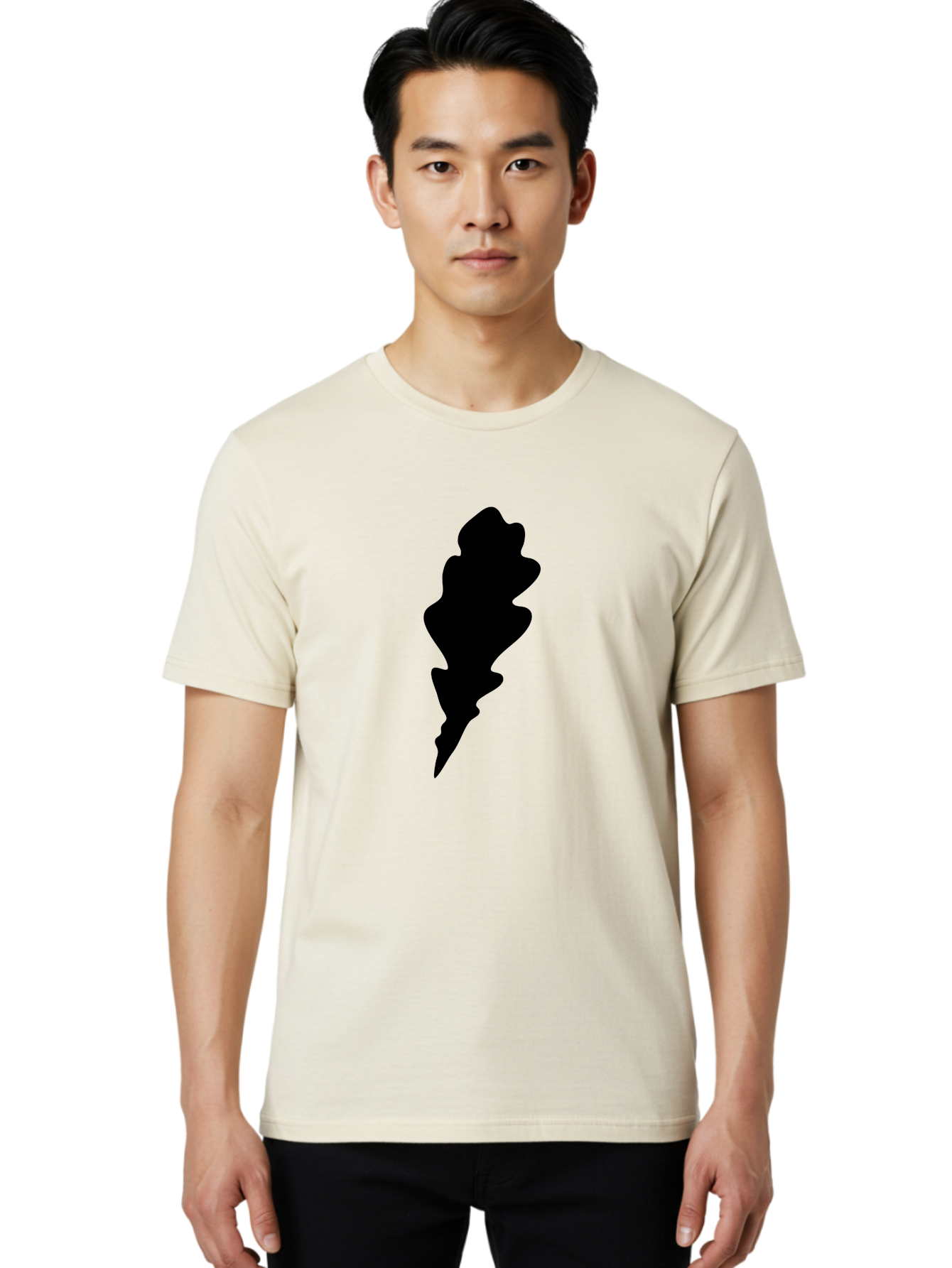 Lightning-Bolt Men'S Graphic Tee, 100% Cotton, Comfortable Casual Summer Wear, Machine Washable, Black Lightning Bolt, Abstract Shape, Electric Symbol, Bold Graphic, Modern Design, Energy Icon Aac223 6