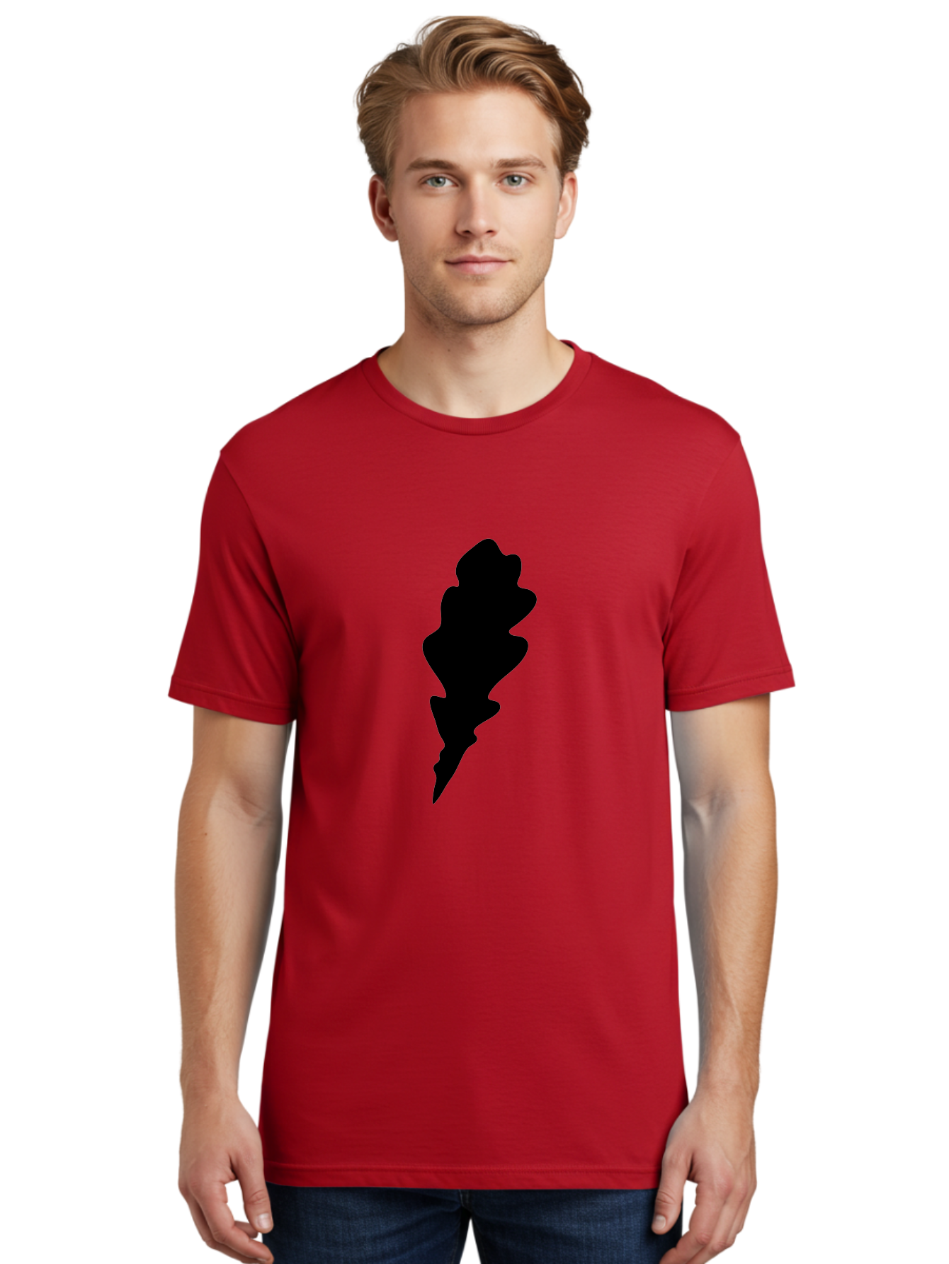 Lightning-Bolt Men'S Graphic Tee, 100% Cotton, Comfortable Casual Summer Wear, Machine Washable, Black Lightning Bolt, Abstract Shape, Electric Symbol, Bold Graphic, Modern Design, Energy Icon Aac223 14