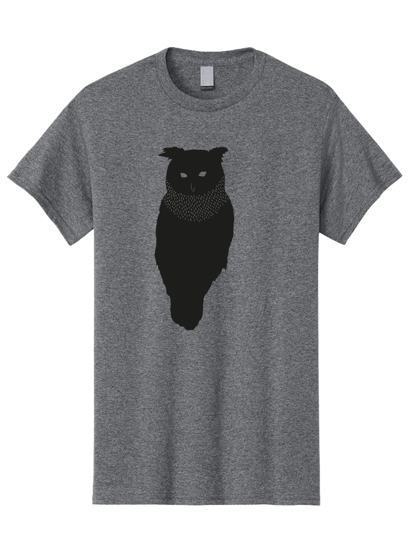 Owl-Silhouette Men'S Graphic Tee, 100% Cotton, Comfortable Casual Summer Wear, Machine Washable, Owl Silhouette, Black Owl, Glowing Eyes, Textured Feathers, Mysterious Animal, Nocturnal Bird, Wildlife Illustration, Symbolic Creature, Dark Art Aac224 4