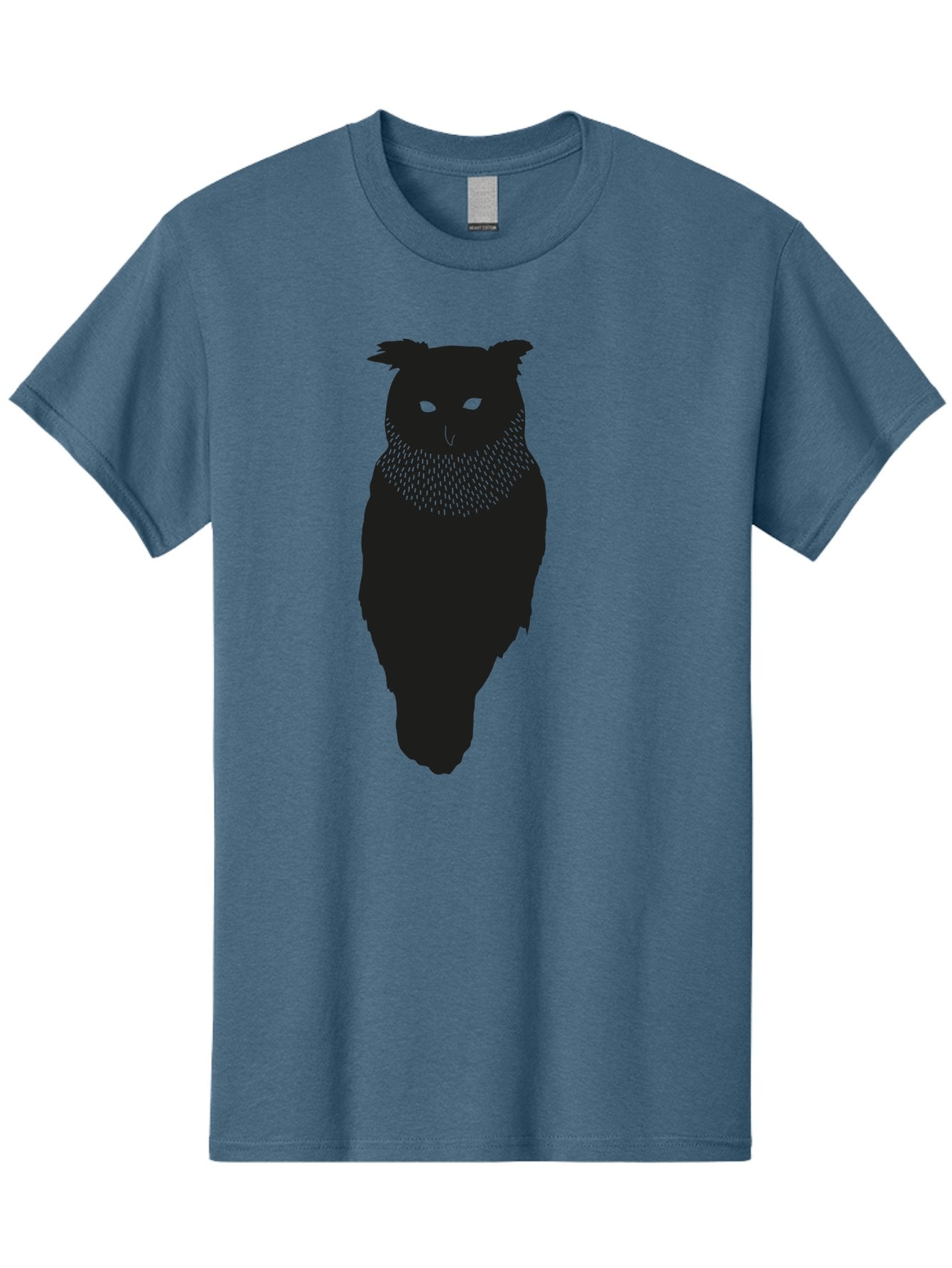 Owl-Silhouette Men'S Graphic Tee, 100% Cotton, Comfortable Casual Summer Wear, Machine Washable, Owl Silhouette, Black Owl, Glowing Eyes, Textured Feathers, Mysterious Animal, Nocturnal Bird, Wildlife Illustration, Symbolic Creature, Dark Art Aac224 7