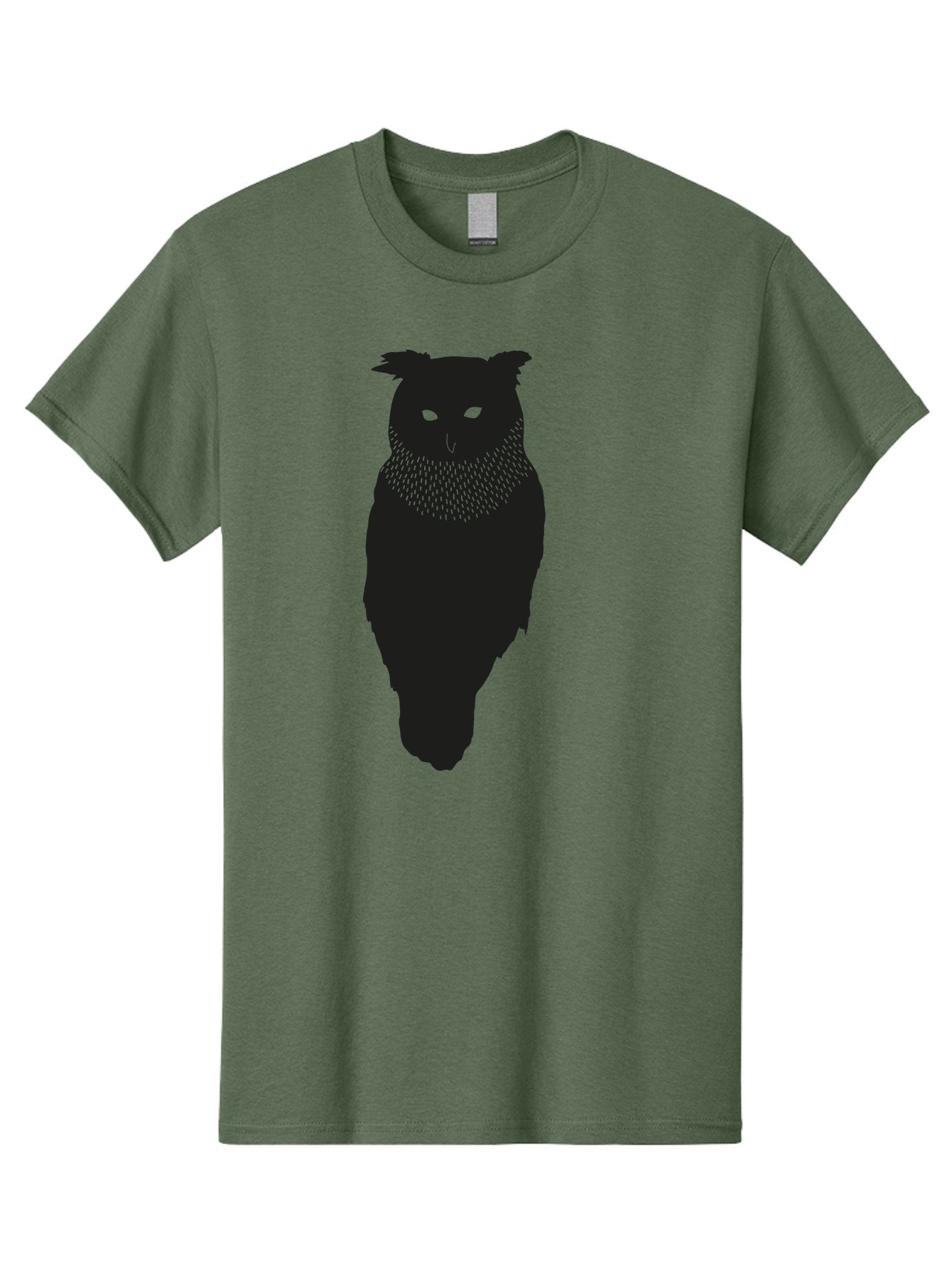 Owl-Silhouette Men'S Graphic Tee, 100% Cotton, Comfortable Casual Summer Wear, Machine Washable, Owl Silhouette, Black Owl, Glowing Eyes, Textured Feathers, Mysterious Animal, Nocturnal Bird, Wildlife Illustration, Symbolic Creature, Dark Art Aac224 5