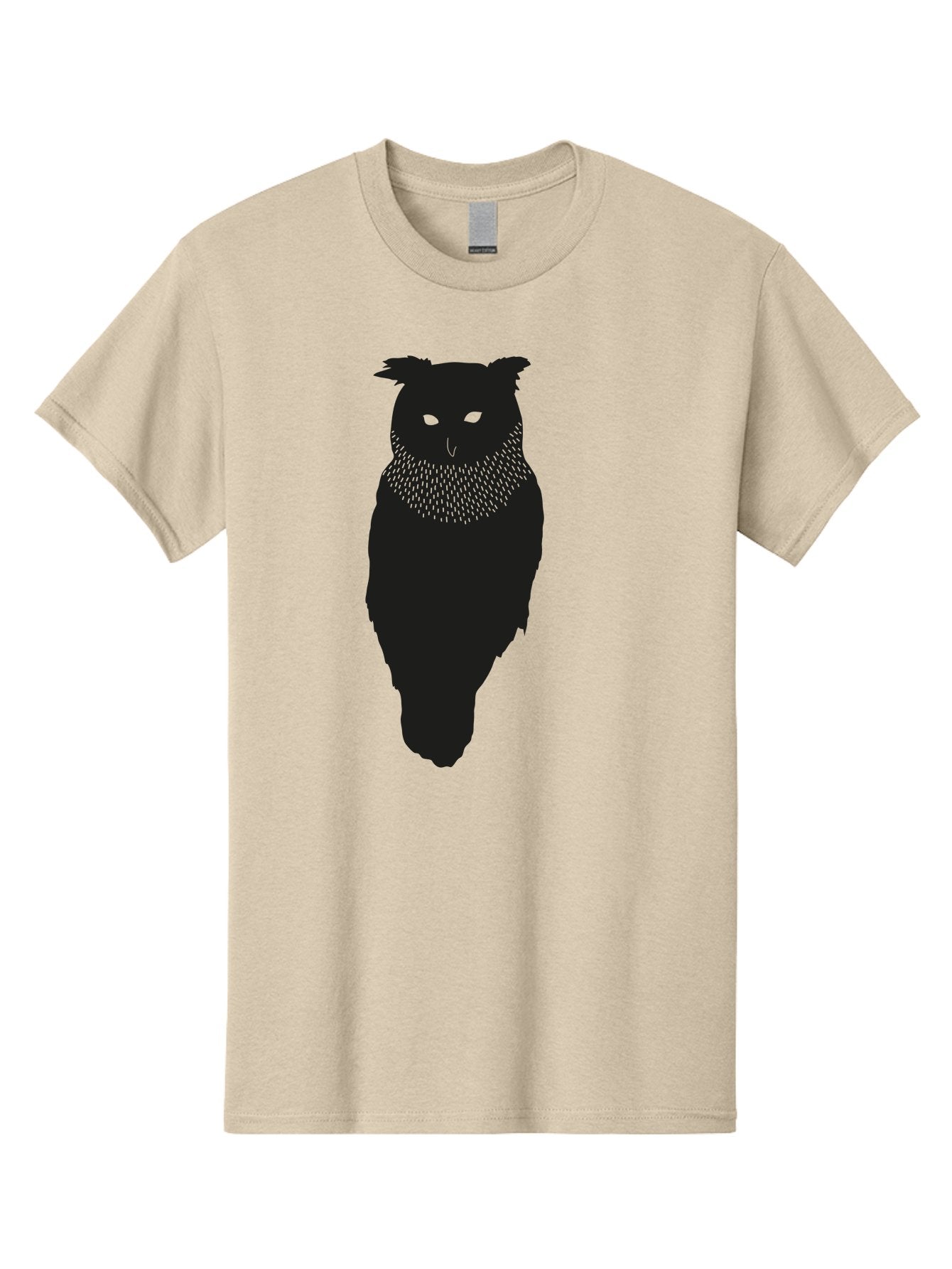 Owl-Silhouette Men'S Graphic Tee, 100% Cotton, Comfortable Casual Summer Wear, Machine Washable, Owl Silhouette, Black Owl, Glowing Eyes, Textured Feathers, Mysterious Animal, Nocturnal Bird, Wildlife Illustration, Symbolic Creature, Dark Art Aac224 11