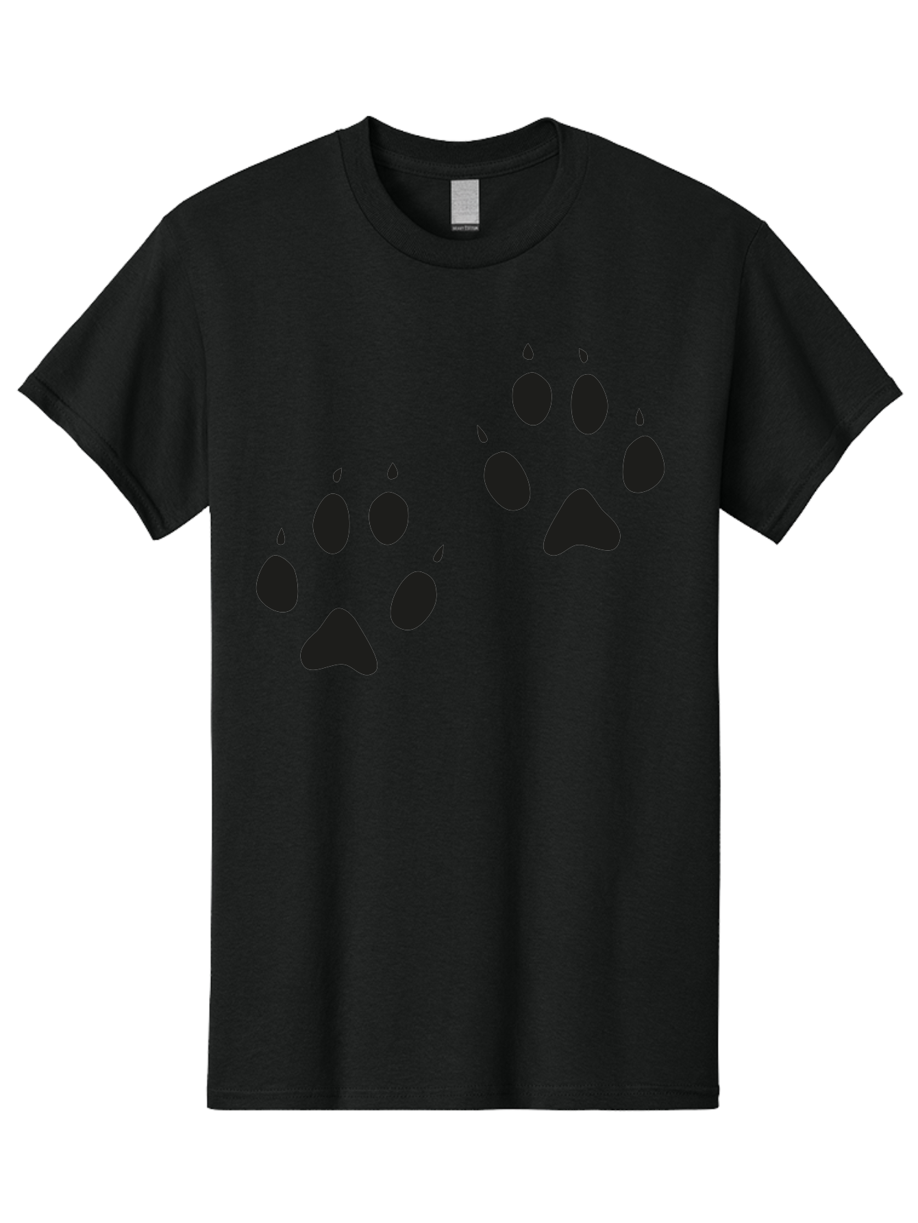 Paw-Prints Men'S Graphic Tee, 100% Cotton, Comfortable Casual Summer Wear, Machine Washable, Cat Paw Prints, Animal Tracks, Paw Print Design, Black Silhouettes, Simple Graphics, Vector Graphics, Pet Theme, Feline Footprints Aac225 19