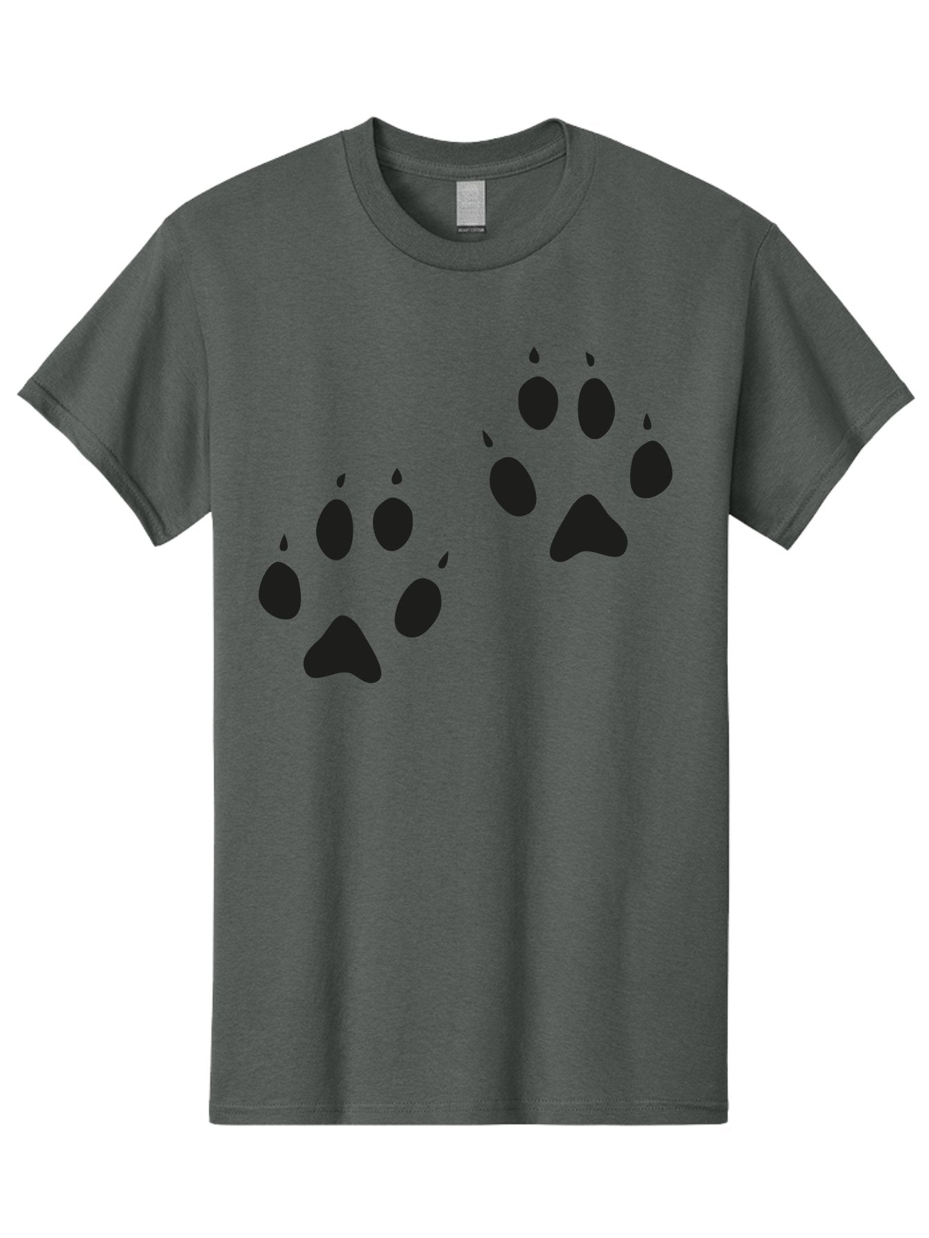 Paw-Prints Men'S Graphic Tee, 100% Cotton, Comfortable Casual Summer Wear, Machine Washable, Cat Paw Prints, Animal Tracks, Paw Print Design, Black Silhouettes, Simple Graphics, Vector Graphics, Pet Theme, Feline Footprints Aac225