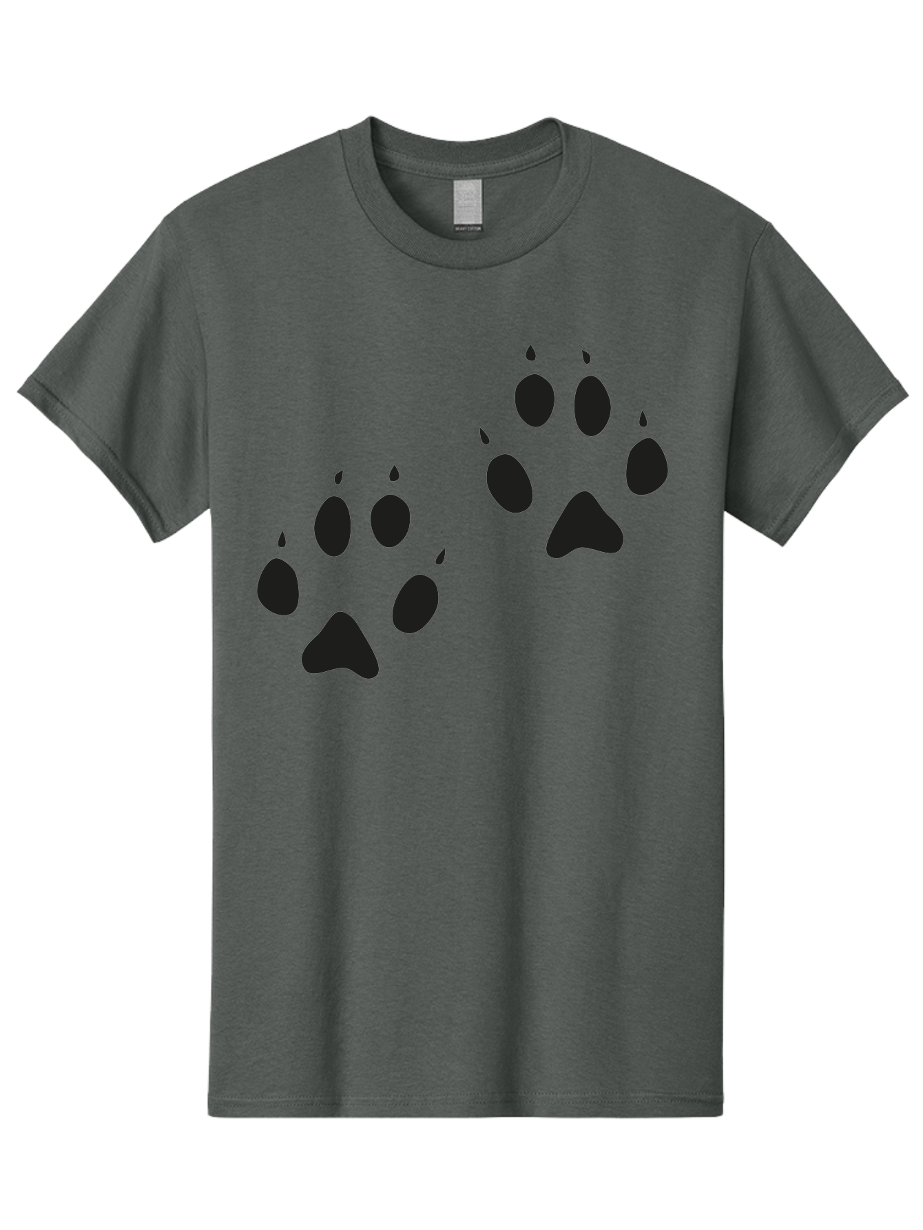Paw-Prints Men'S Graphic Tee, 100% Cotton, Comfortable Casual Summer Wear, Machine Washable, Cat Paw Prints, Animal Tracks, Paw Print Design, Black Silhouettes, Simple Graphics, Vector Graphics, Pet Theme, Feline Footprints Aac225 21