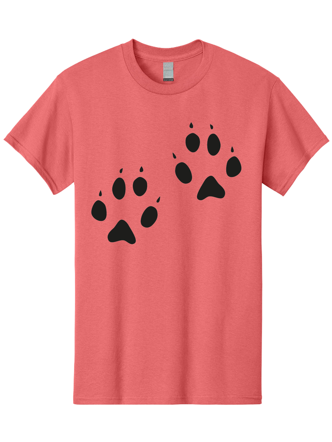Paw-Prints Men'S Graphic Tee, 100% Cotton, Comfortable Casual Summer Wear, Machine Washable, Cat Paw Prints, Animal Tracks, Paw Print Design, Black Silhouettes, Simple Graphics, Vector Graphics, Pet Theme, Feline Footprints Aac225 3