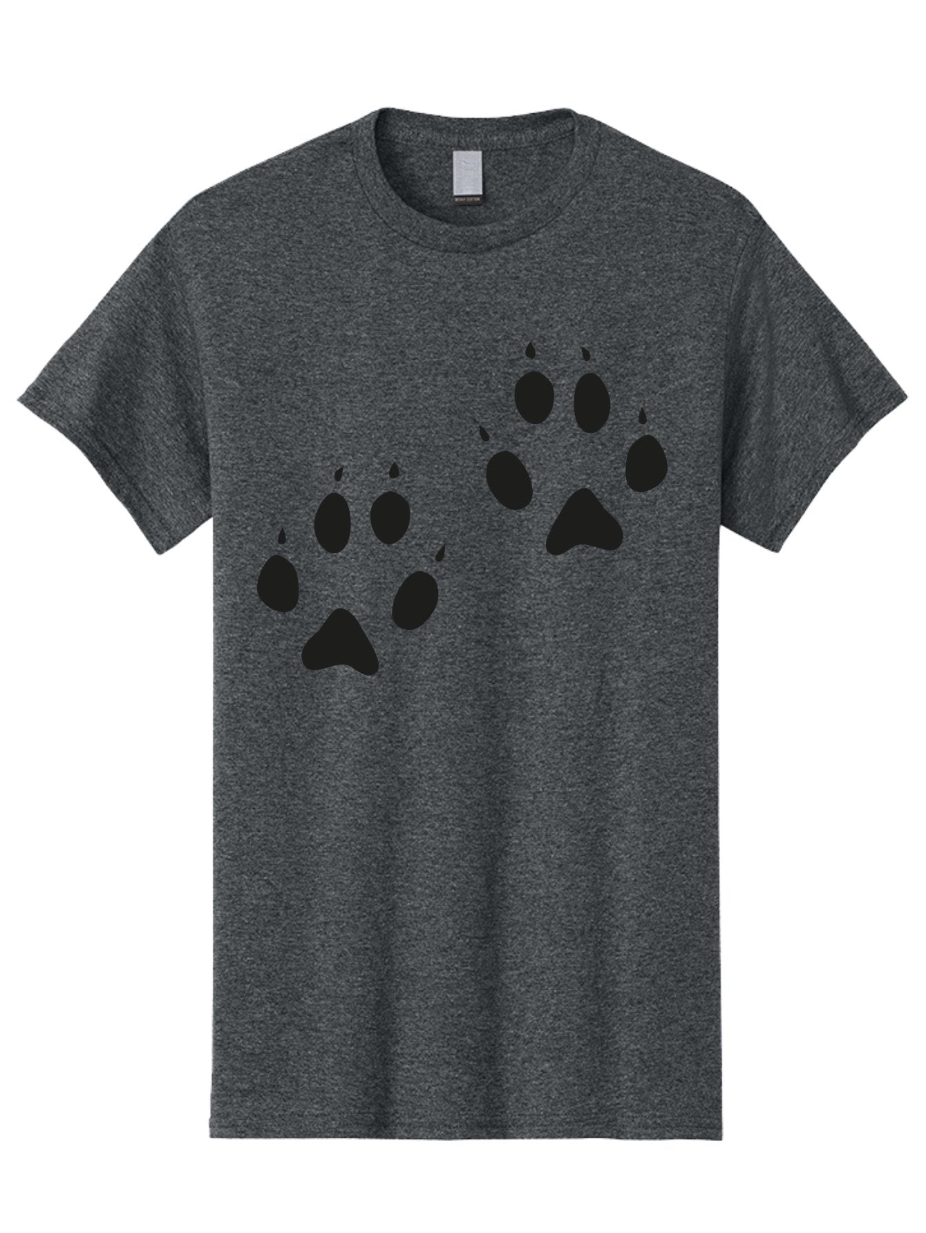 Paw-Prints Men'S Graphic Tee, 100% Cotton, Comfortable Casual Summer Wear, Machine Washable, Cat Paw Prints, Animal Tracks, Paw Print Design, Black Silhouettes, Simple Graphics, Vector Graphics, Pet Theme, Feline Footprints Aac225 6