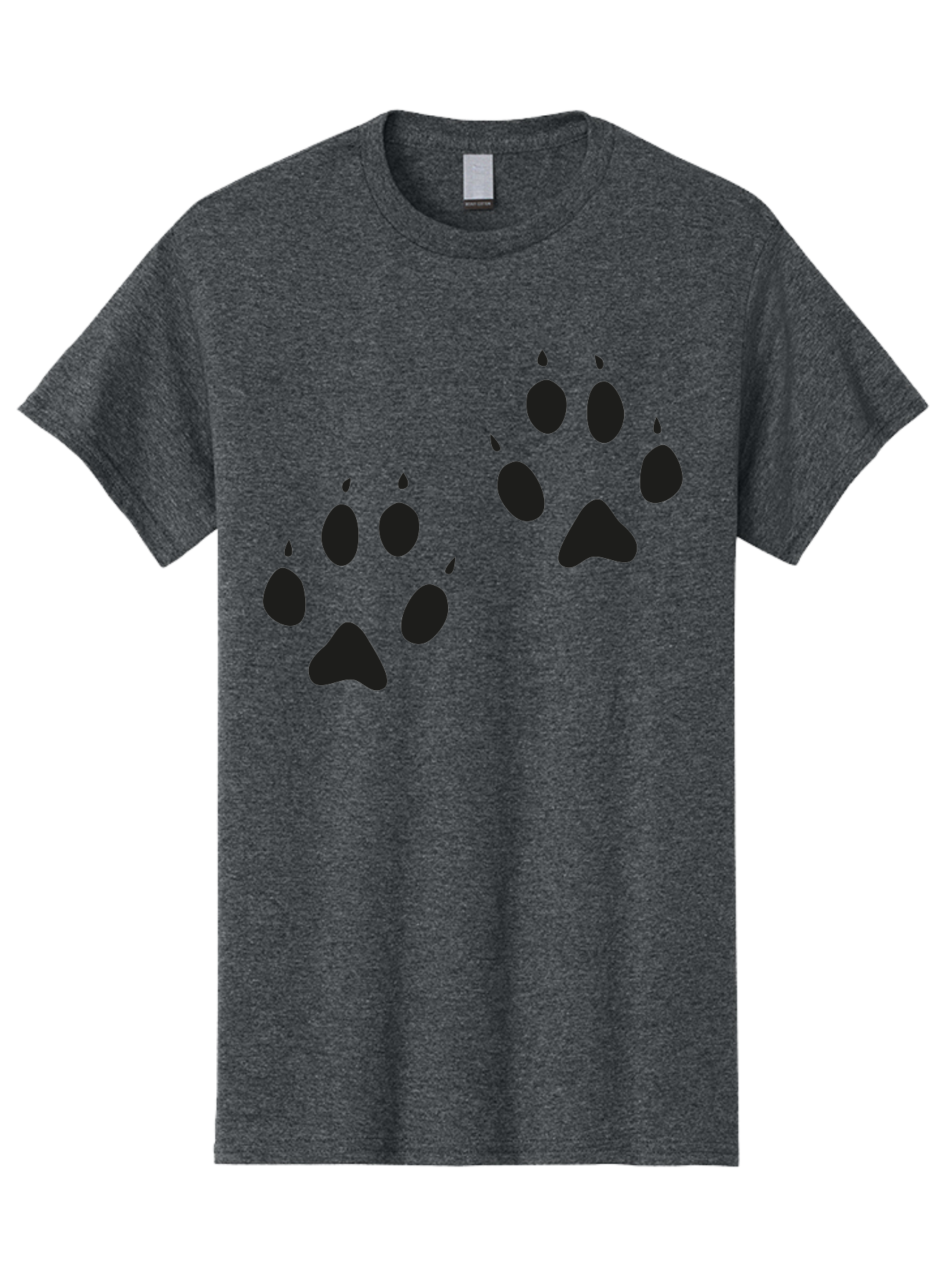 Paw-Prints Men'S Graphic Tee, 100% Cotton, Comfortable Casual Summer Wear, Machine Washable, Cat Paw Prints, Animal Tracks, Paw Print Design, Black Silhouettes, Simple Graphics, Vector Graphics, Pet Theme, Feline Footprints Aac225 13
