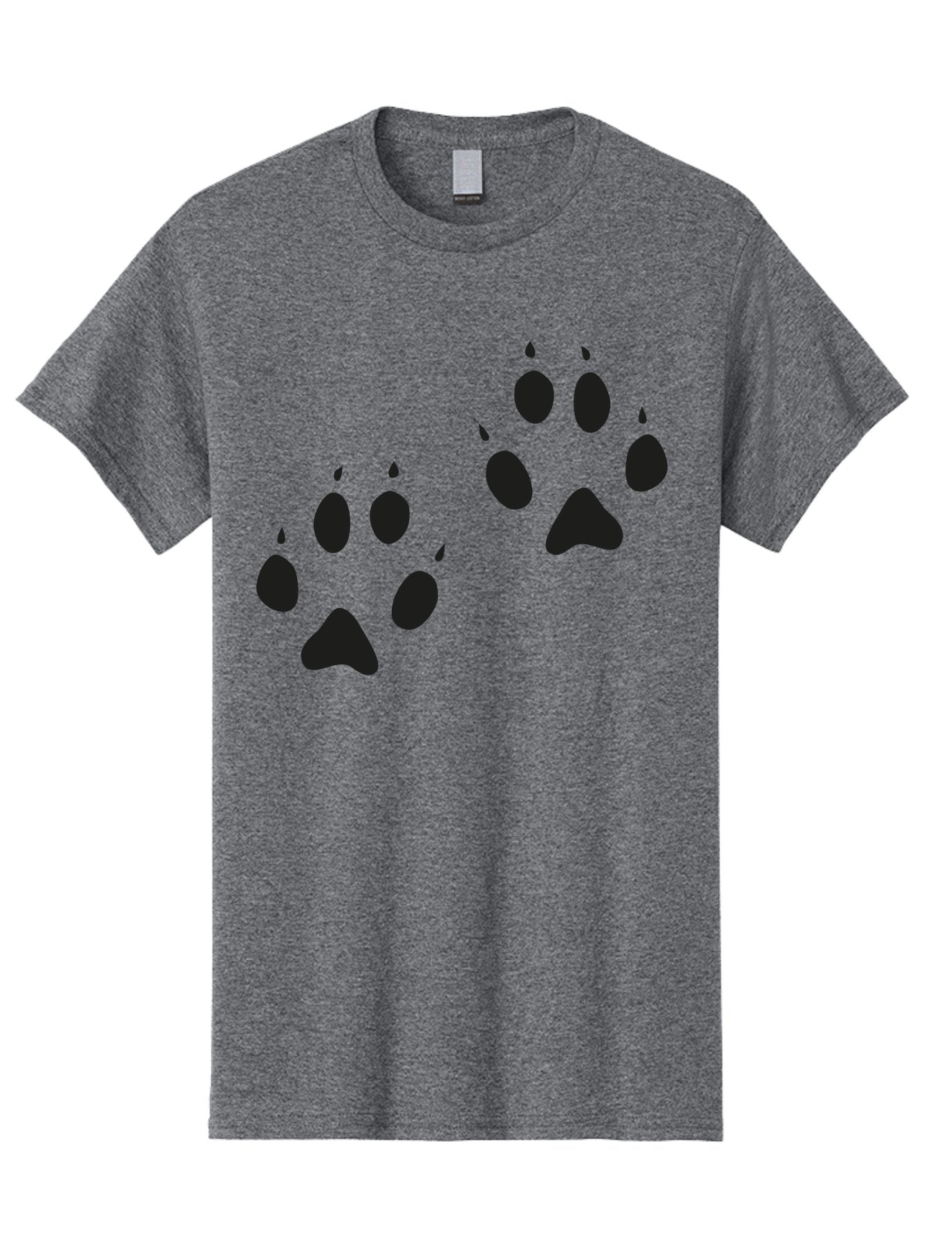 Paw-Prints Men'S Graphic Tee, 100% Cotton, Comfortable Casual Summer Wear, Machine Washable, Cat Paw Prints, Animal Tracks, Paw Print Design, Black Silhouettes, Simple Graphics, Vector Graphics, Pet Theme, Feline Footprints Aac225 10