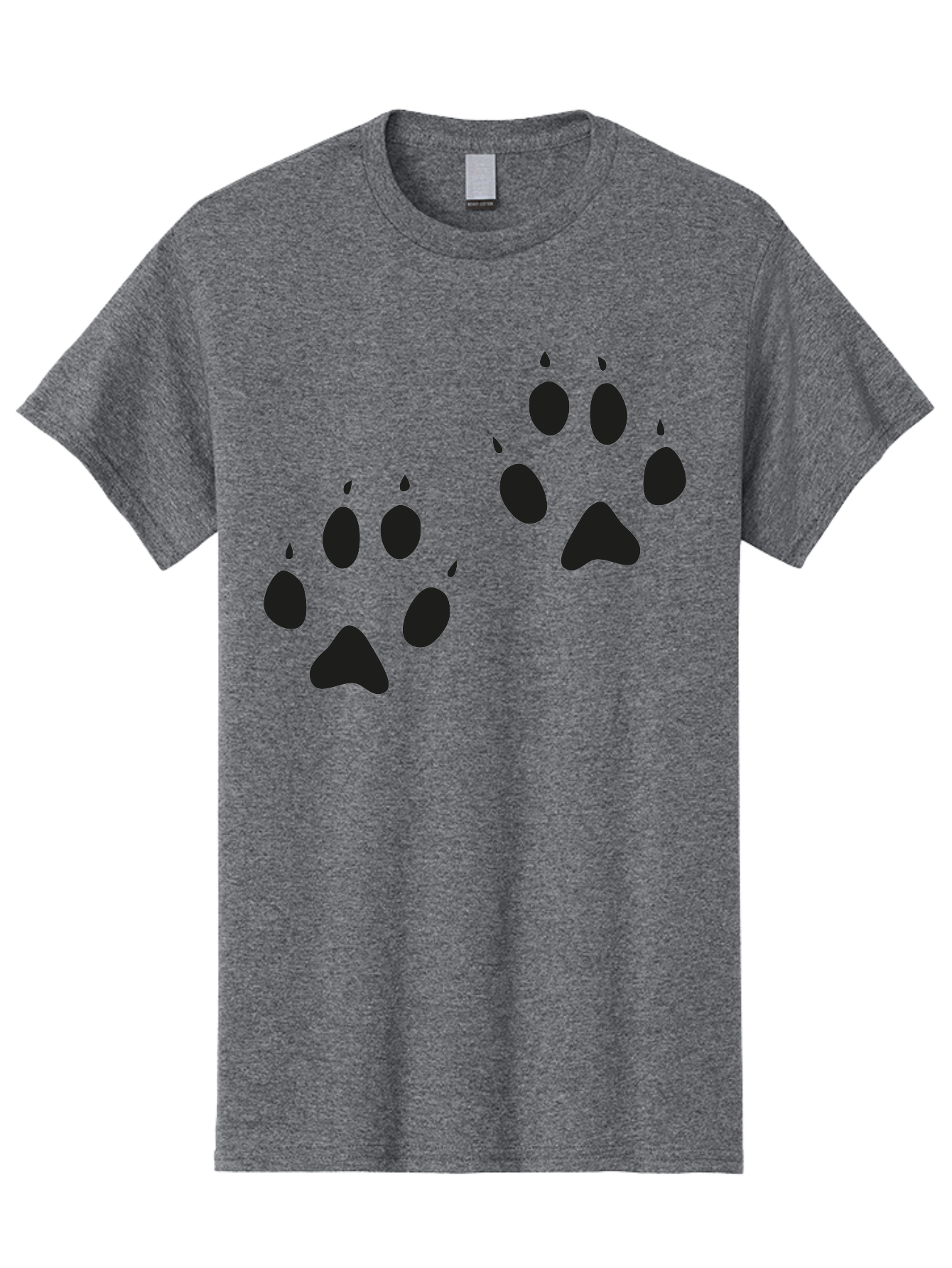 Paw-Prints Men'S Graphic Tee, 100% Cotton, Comfortable Casual Summer Wear, Machine Washable, Cat Paw Prints, Animal Tracks, Paw Print Design, Black Silhouettes, Simple Graphics, Vector Graphics, Pet Theme, Feline Footprints Aac225 27