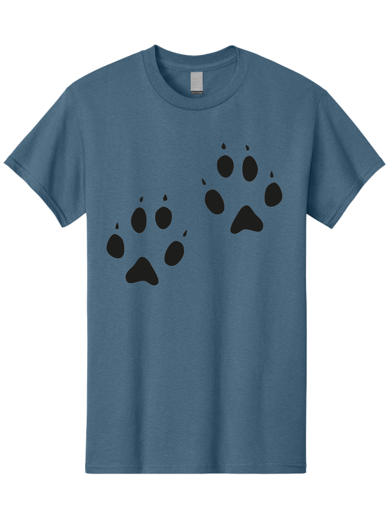 Paw-Prints Men'S Graphic Tee, 100% Cotton, Comfortable Casual Summer Wear, Machine Washable, Cat Paw Prints, Animal Tracks, Paw Print Design, Black Silhouettes, Simple Graphics, Vector Graphics, Pet Theme, Feline Footprints Aac225 25