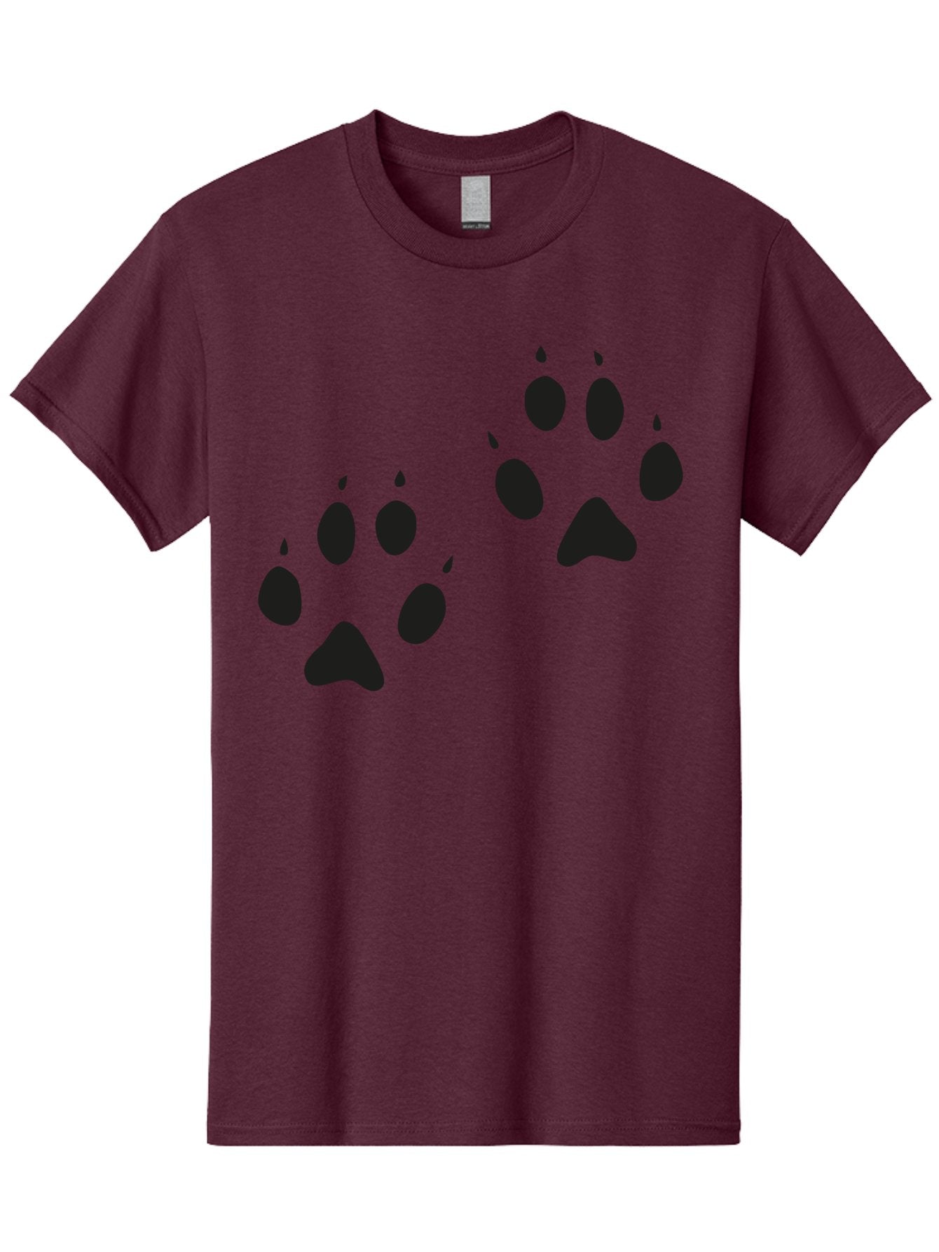 Paw-Prints Men'S Graphic Tee, 100% Cotton, Comfortable Casual Summer Wear, Machine Washable, Cat Paw Prints, Animal Tracks, Paw Print Design, Black Silhouettes, Simple Graphics, Vector Graphics, Pet Theme, Feline Footprints Aac225 12