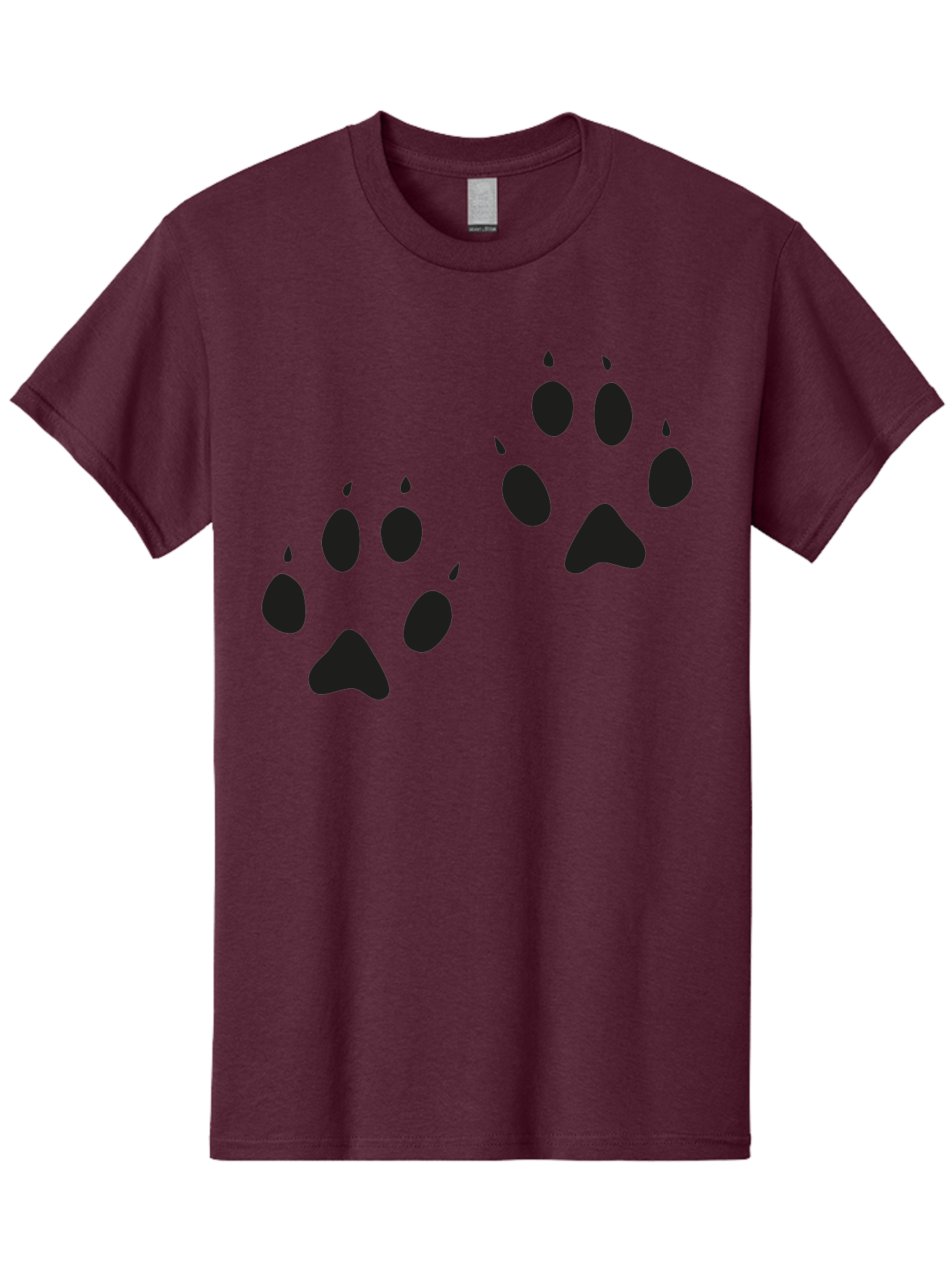 Paw-Prints Men'S Graphic Tee, 100% Cotton, Comfortable Casual Summer Wear, Machine Washable, Cat Paw Prints, Animal Tracks, Paw Print Design, Black Silhouettes, Simple Graphics, Vector Graphics, Pet Theme, Feline Footprints Aac225 5