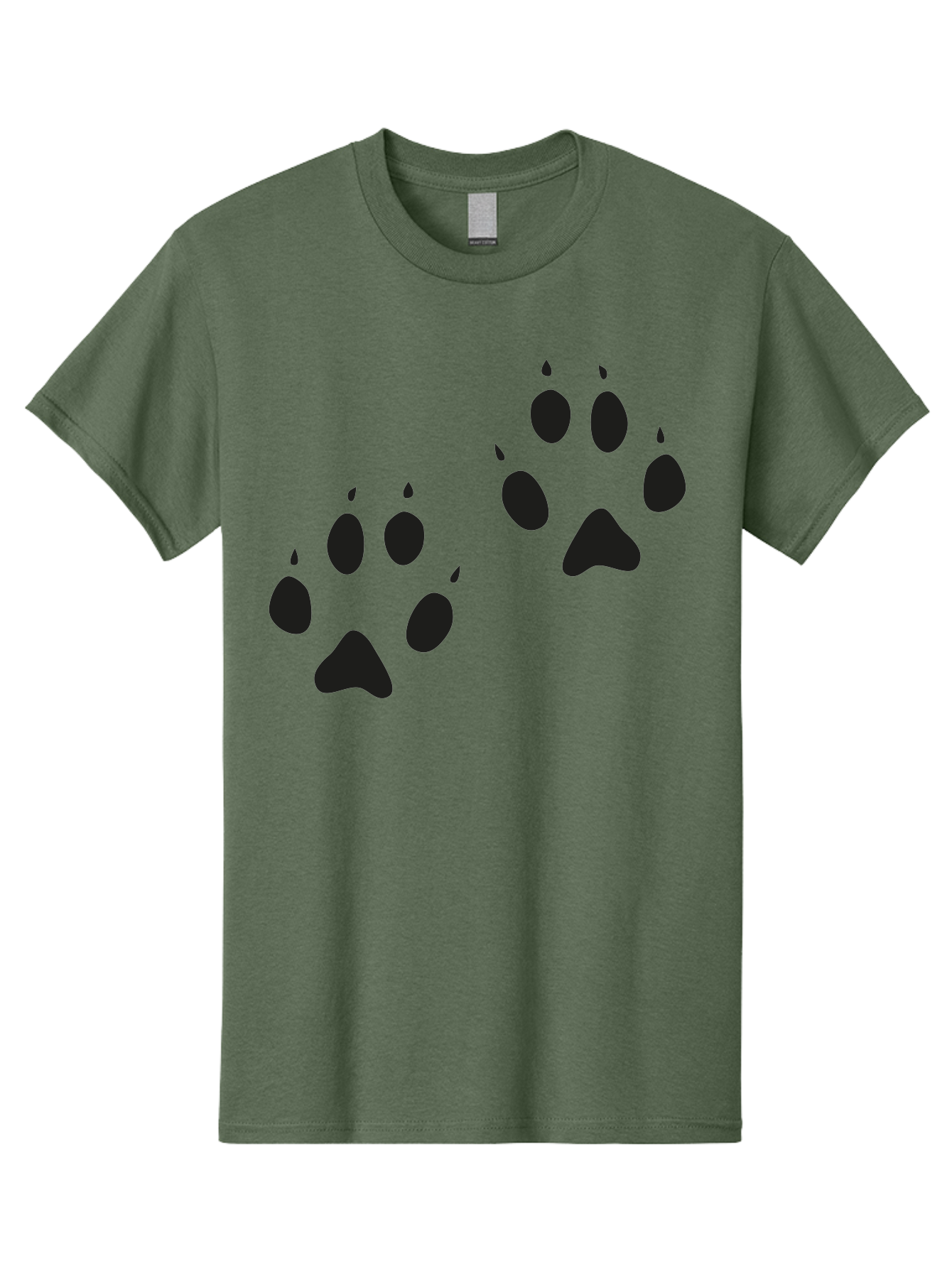 Paw-Prints Men'S Graphic Tee, 100% Cotton, Comfortable Casual Summer Wear, Machine Washable, Cat Paw Prints, Animal Tracks, Paw Print Design, Black Silhouettes, Simple Graphics, Vector Graphics, Pet Theme, Feline Footprints Aac225 23