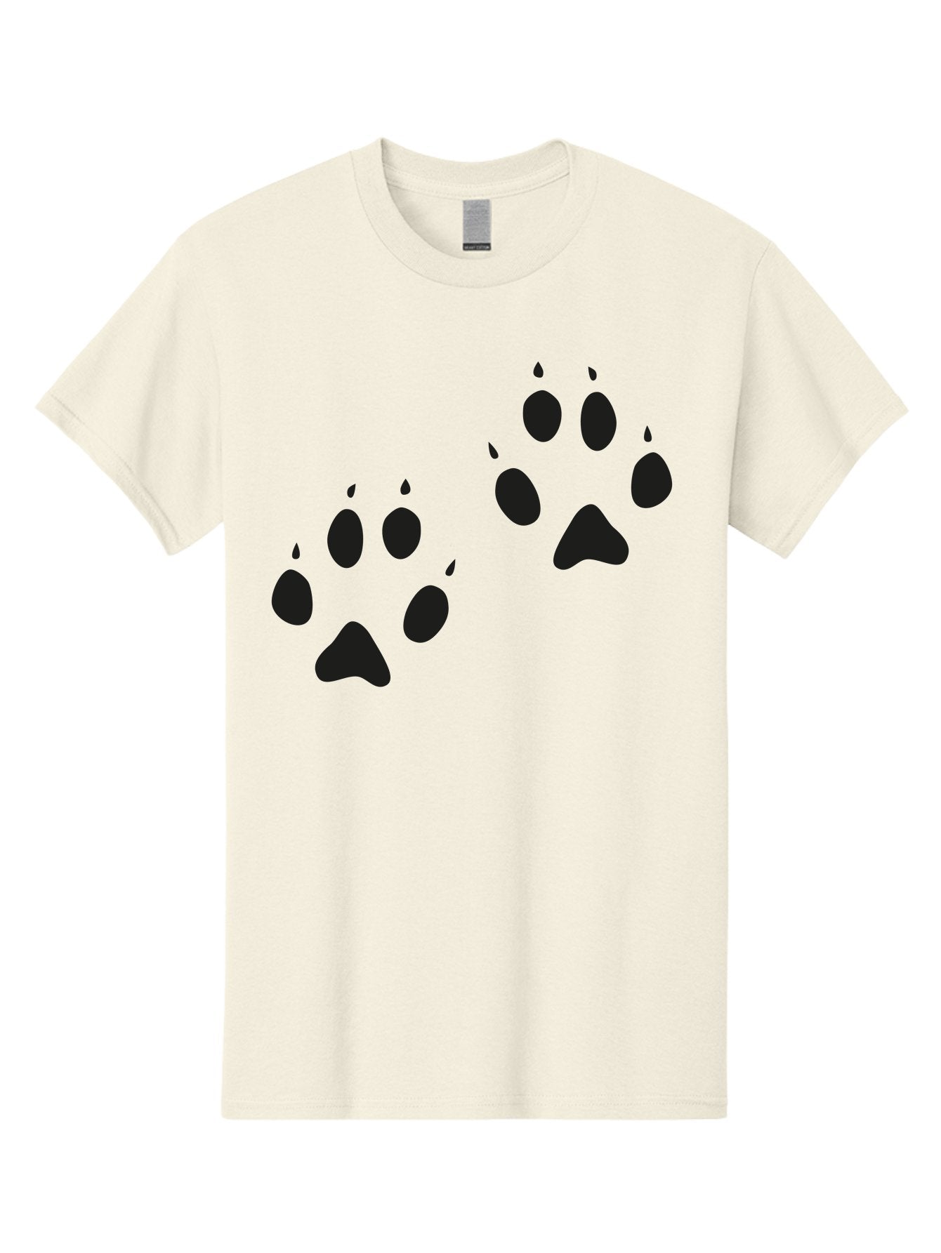 Paw-Prints Men'S Graphic Tee, 100% Cotton, Comfortable Casual Summer Wear, Machine Washable, Cat Paw Prints, Animal Tracks, Paw Print Design, Black Silhouettes, Simple Graphics, Vector Graphics, Pet Theme, Feline Footprints Aac225 13