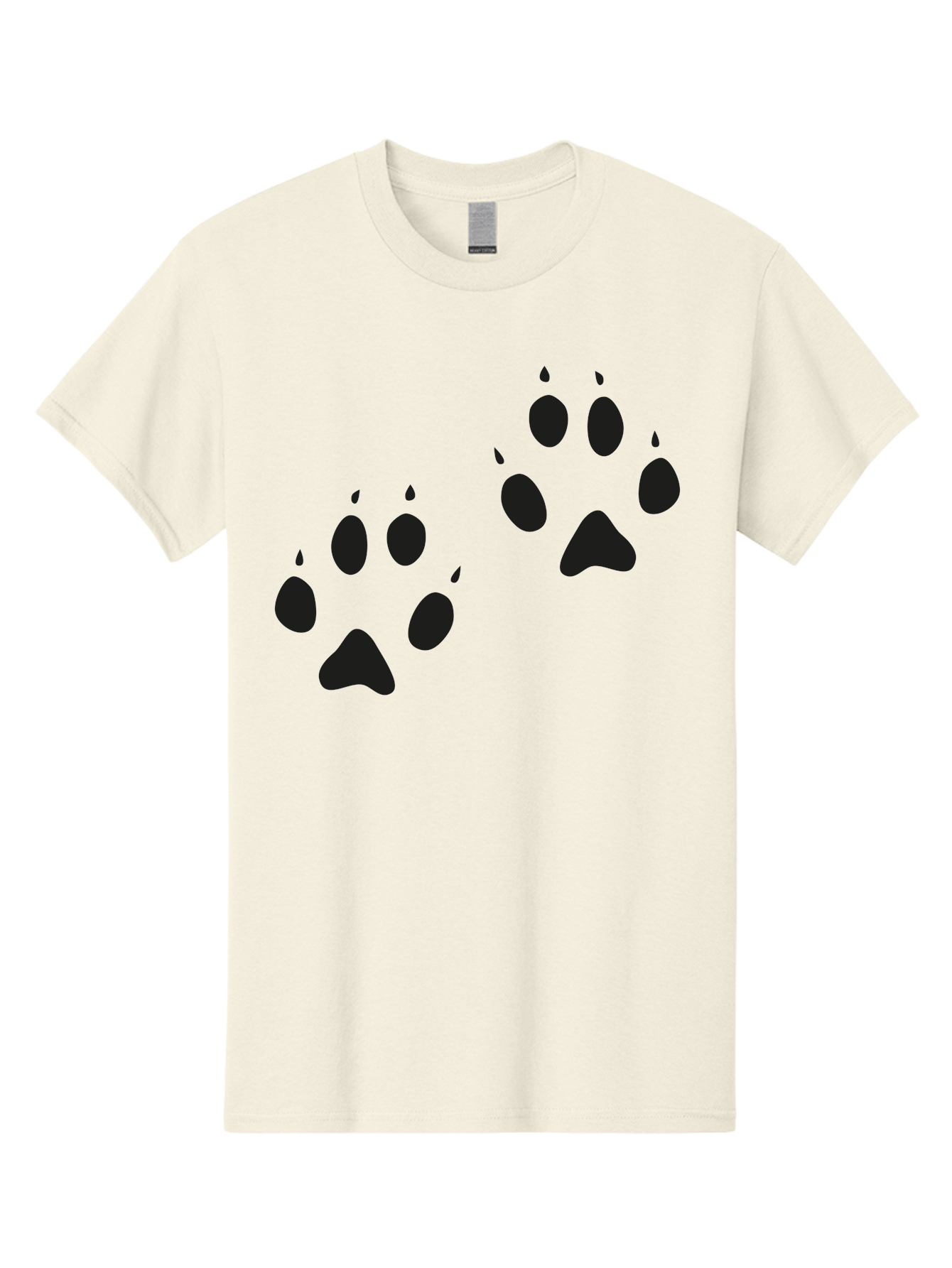 Paw-Prints Men'S Graphic Tee, 100% Cotton, Comfortable Casual Summer Wear, Machine Washable, Cat Paw Prints, Animal Tracks, Paw Print Design, Black Silhouettes, Simple Graphics, Vector Graphics, Pet Theme, Feline Footprints Aac225 29