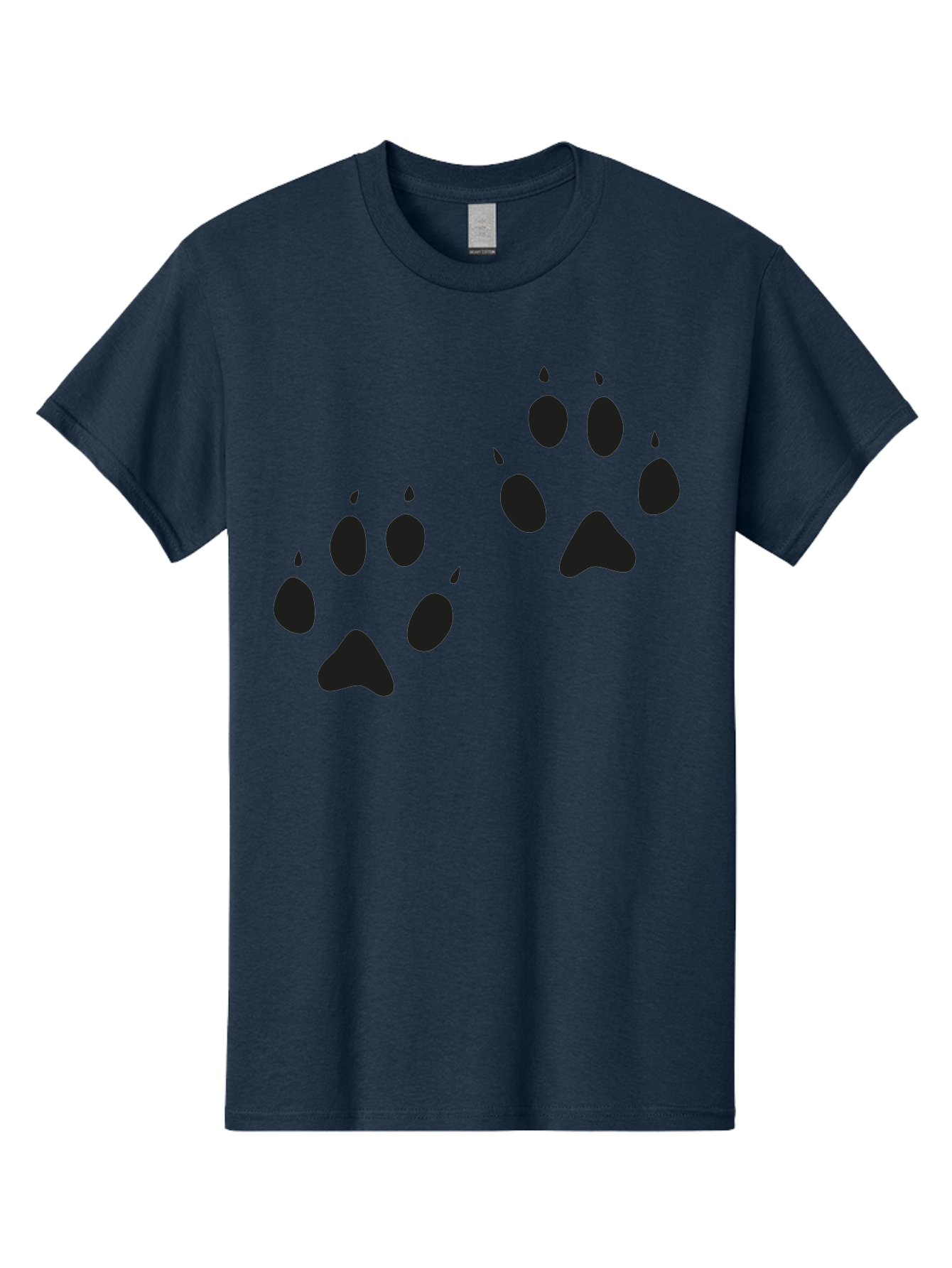 Paw-Prints Men'S Graphic Tee, 100% Cotton, Comfortable Casual Summer Wear, Machine Washable, Cat Paw Prints, Animal Tracks, Paw Print Design, Black Silhouettes, Simple Graphics, Vector Graphics, Pet Theme, Feline Footprints Aac225 9