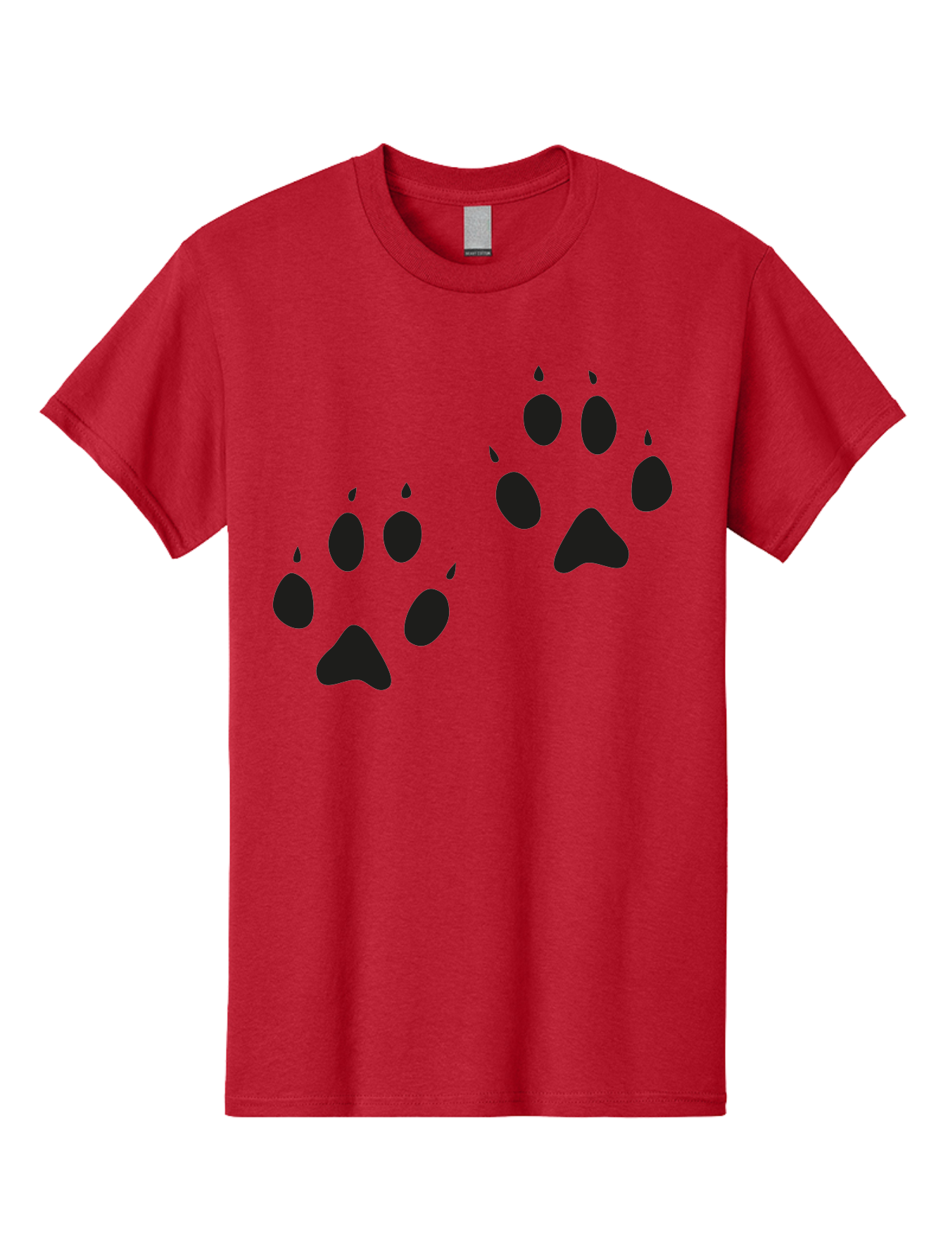Paw-Prints Men'S Graphic Tee, 100% Cotton, Comfortable Casual Summer Wear, Machine Washable, Cat Paw Prints, Animal Tracks, Paw Print Design, Black Silhouettes, Simple Graphics, Vector Graphics, Pet Theme, Feline Footprints Aac225 7