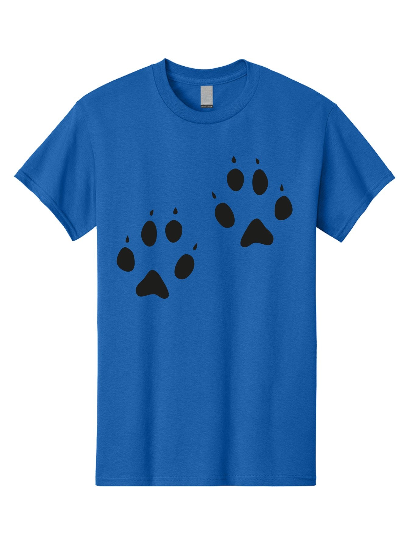 Paw-Prints Men'S Graphic Tee, 100% Cotton, Comfortable Casual Summer Wear, Machine Washable, Cat Paw Prints, Animal Tracks, Paw Print Design, Black Silhouettes, Simple Graphics, Vector Graphics, Pet Theme, Feline Footprints Aac225 5