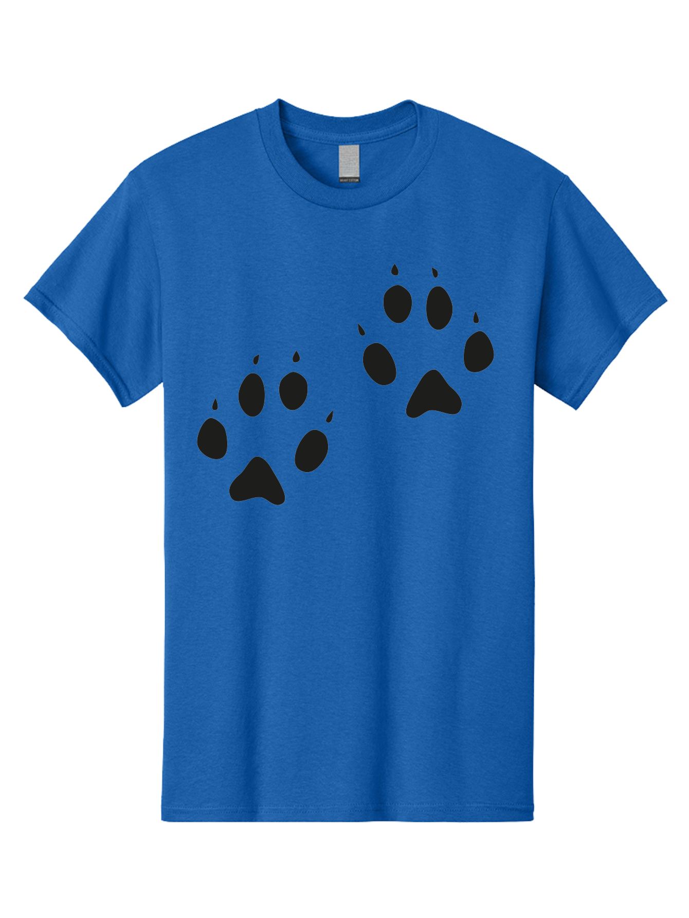 Paw-Prints Men'S Graphic Tee, 100% Cotton, Comfortable Casual Summer Wear, Machine Washable, Cat Paw Prints, Animal Tracks, Paw Print Design, Black Silhouettes, Simple Graphics, Vector Graphics, Pet Theme, Feline Footprints Aac225 15