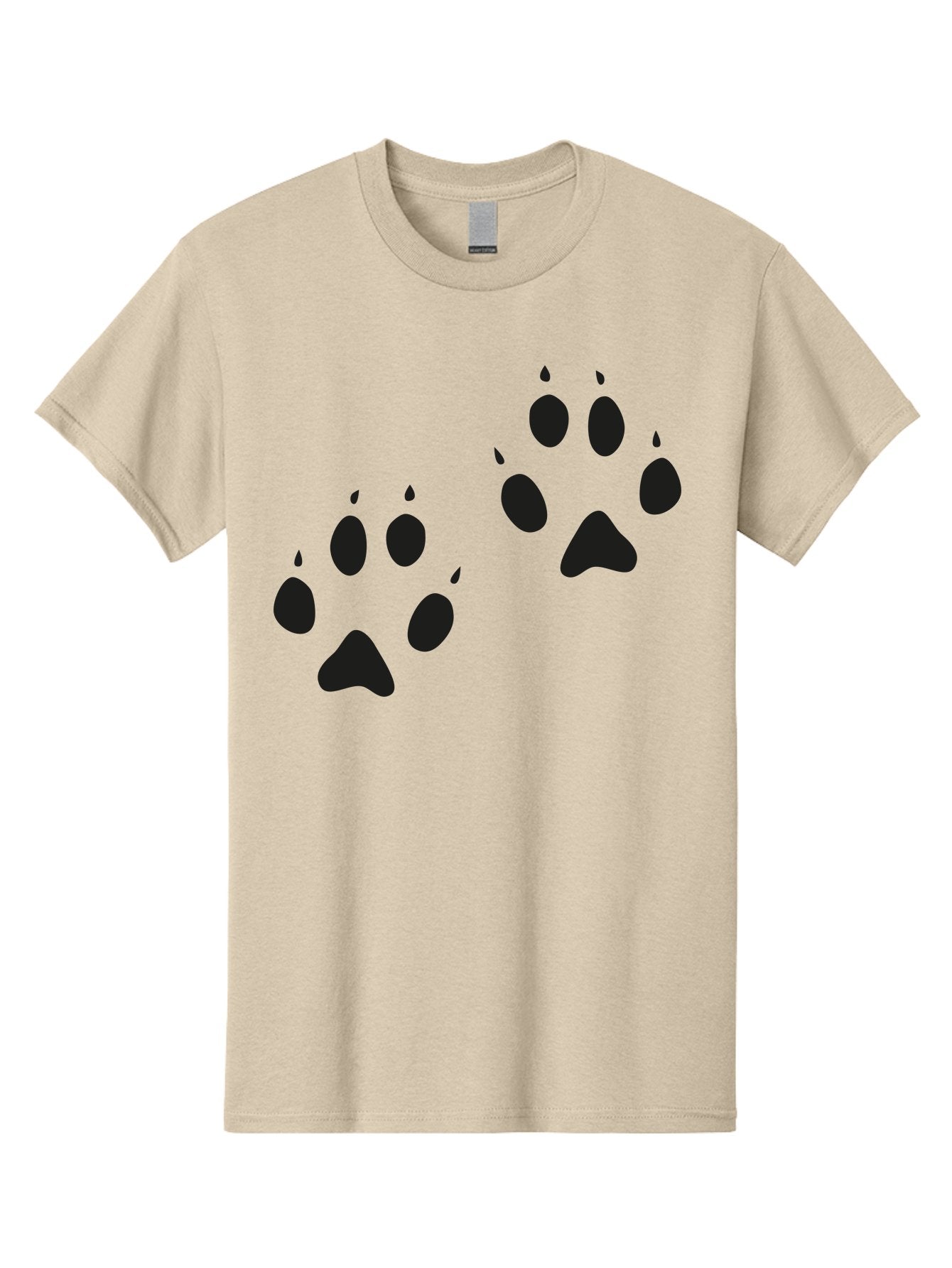 Paw-Prints Men'S Graphic Tee, 100% Cotton, Comfortable Casual Summer Wear, Machine Washable, Cat Paw Prints, Animal Tracks, Paw Print Design, Black Silhouettes, Simple Graphics, Vector Graphics, Pet Theme, Feline Footprints Aac225 15