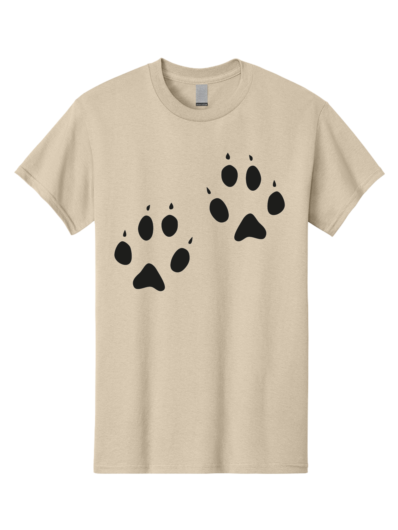 Paw-Prints Men'S Graphic Tee, 100% Cotton, Comfortable Casual Summer Wear, Machine Washable, Cat Paw Prints, Animal Tracks, Paw Print Design, Black Silhouettes, Simple Graphics, Vector Graphics, Pet Theme, Feline Footprints Aac225