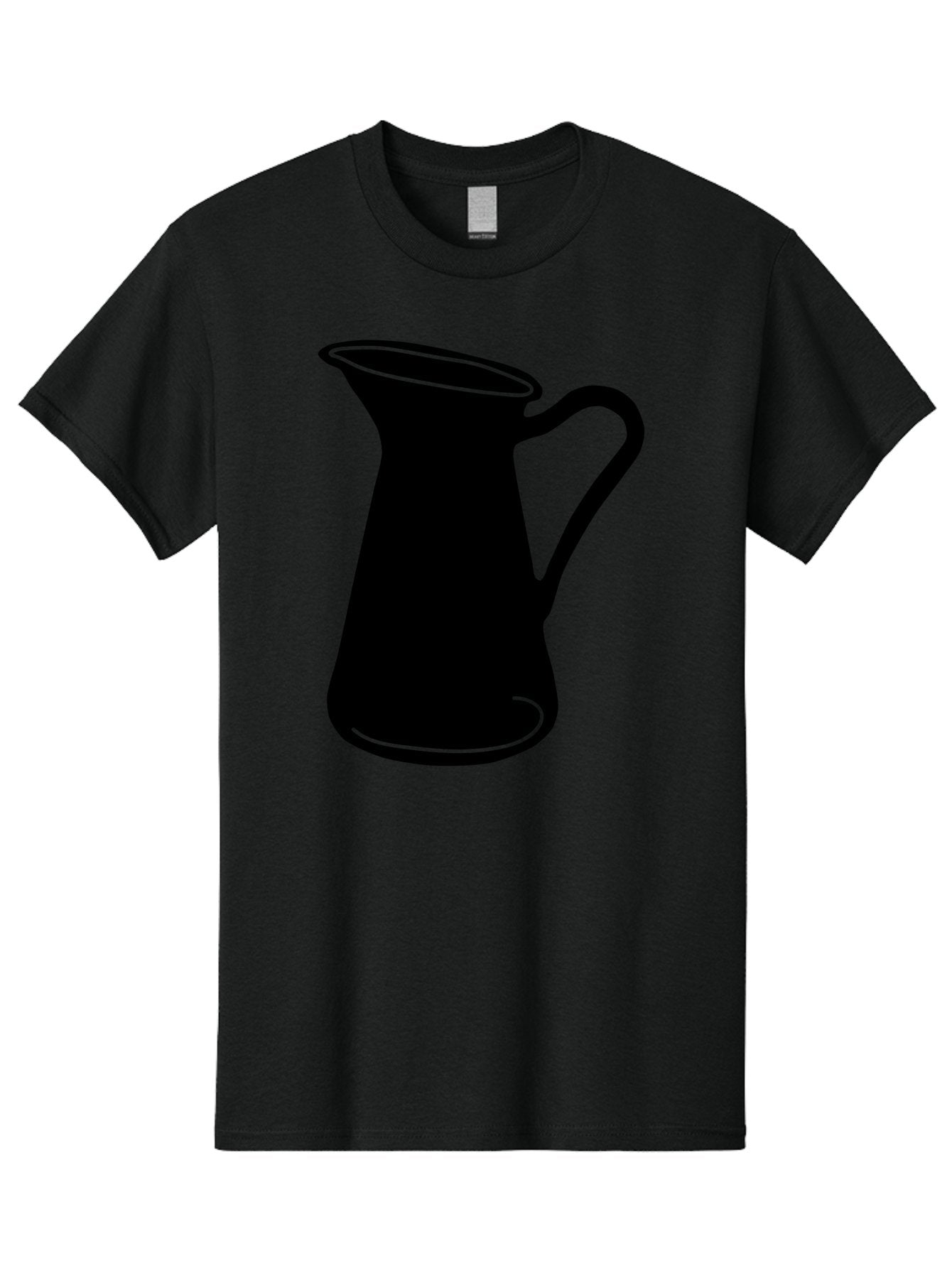 Pitcher Men'S Graphic Tee, 100% Cotton, Comfortable Casual Summer Wear, Machine Washable, Pitcher Silhouette, Minimalist Design, Coffee Pitcher, Jug, Single Handle, Simple Shape, Modern Illustration, Black And Green Aac226 3