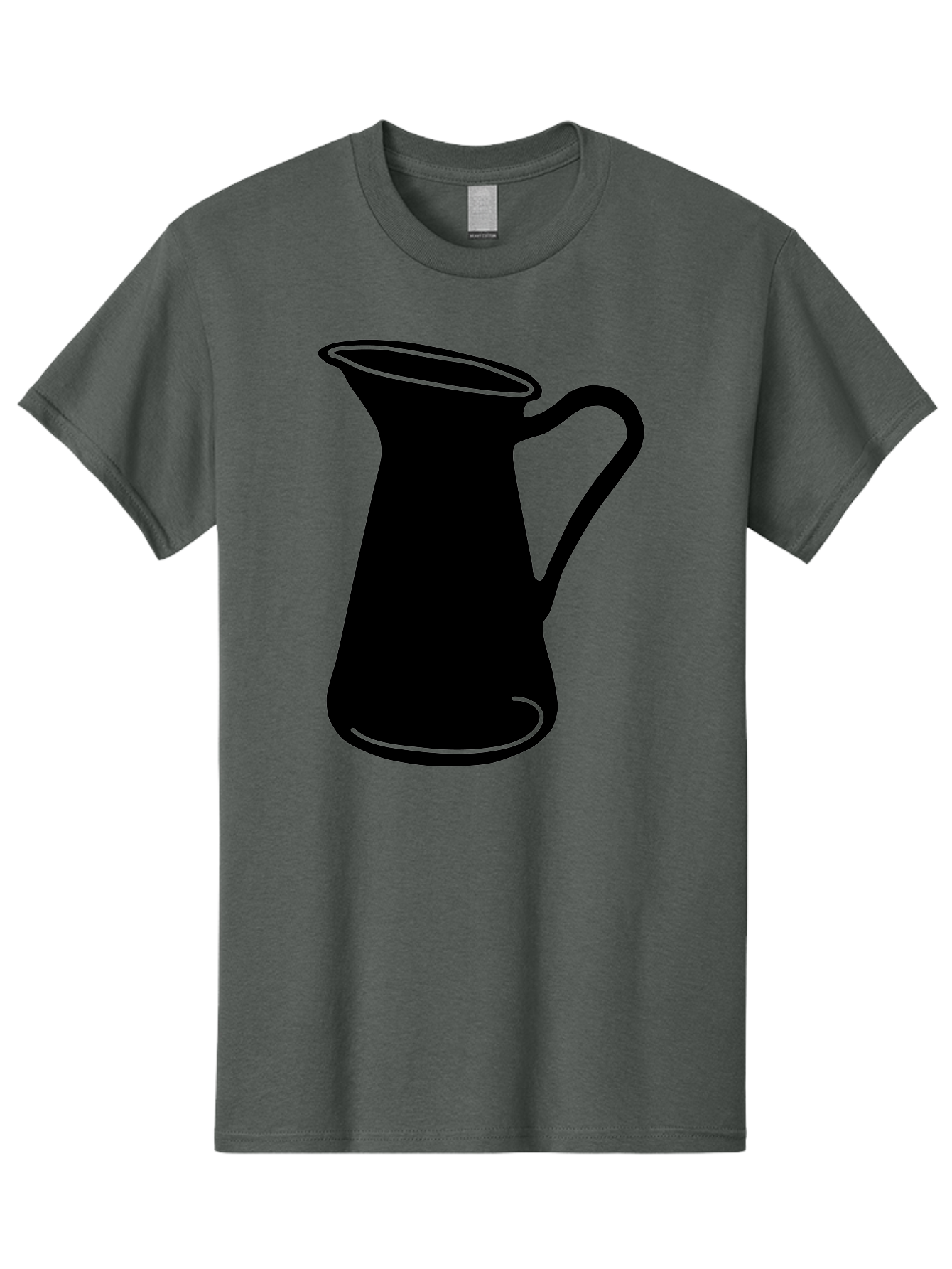 Pitcher Men'S Graphic Tee, 100% Cotton, Comfortable Casual Summer Wear, Machine Washable, Pitcher Silhouette, Minimalist Design, Coffee Pitcher, Jug, Single Handle, Simple Shape, Modern Illustration, Black And Green Aac226 27
