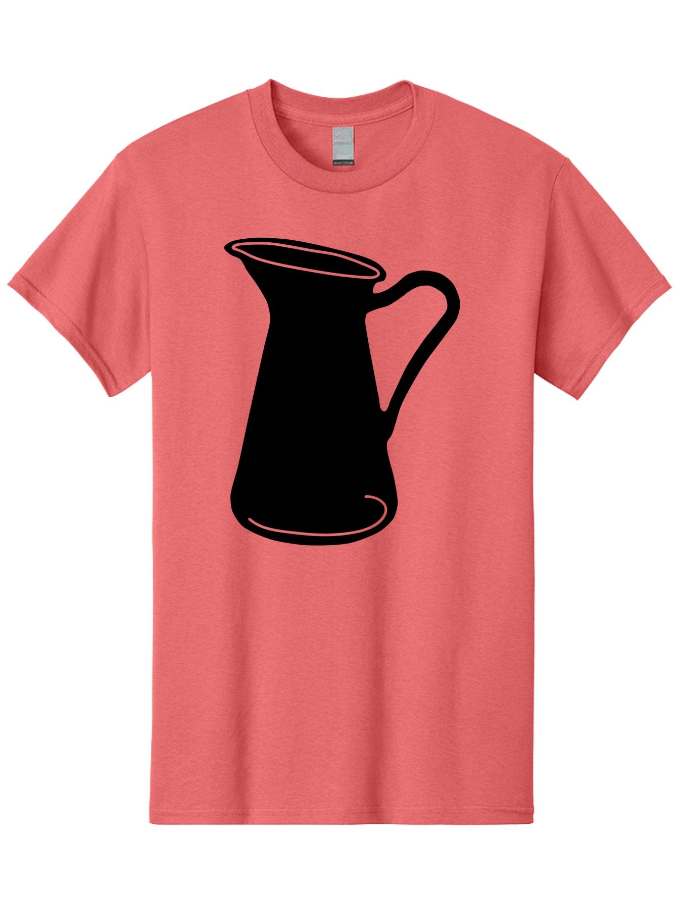 Pitcher Men'S Graphic Tee, 100% Cotton, Comfortable Casual Summer Wear, Machine Washable, Pitcher Silhouette, Minimalist Design, Coffee Pitcher, Jug, Single Handle, Simple Shape, Modern Illustration, Black And Green Aac226