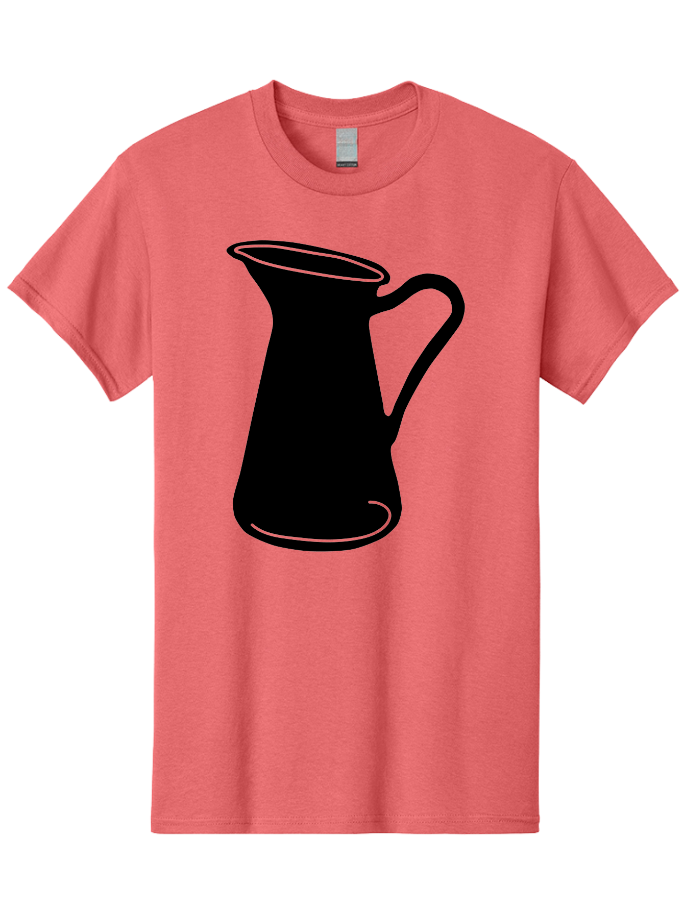 Pitcher Men'S Graphic Tee, 100% Cotton, Comfortable Casual Summer Wear, Machine Washable, Pitcher Silhouette, Minimalist Design, Coffee Pitcher, Jug, Single Handle, Simple Shape, Modern Illustration, Black And Green Aac226 19