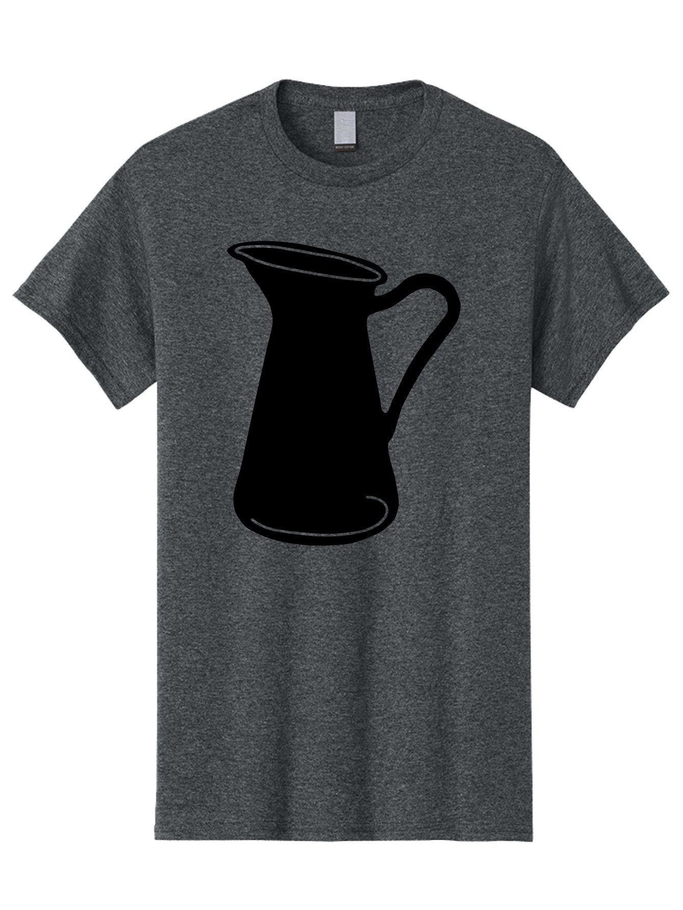 Pitcher Men'S Graphic Tee, 100% Cotton, Comfortable Casual Summer Wear, Machine Washable, Pitcher Silhouette, Minimalist Design, Coffee Pitcher, Jug, Single Handle, Simple Shape, Modern Illustration, Black And Green Aac226 7