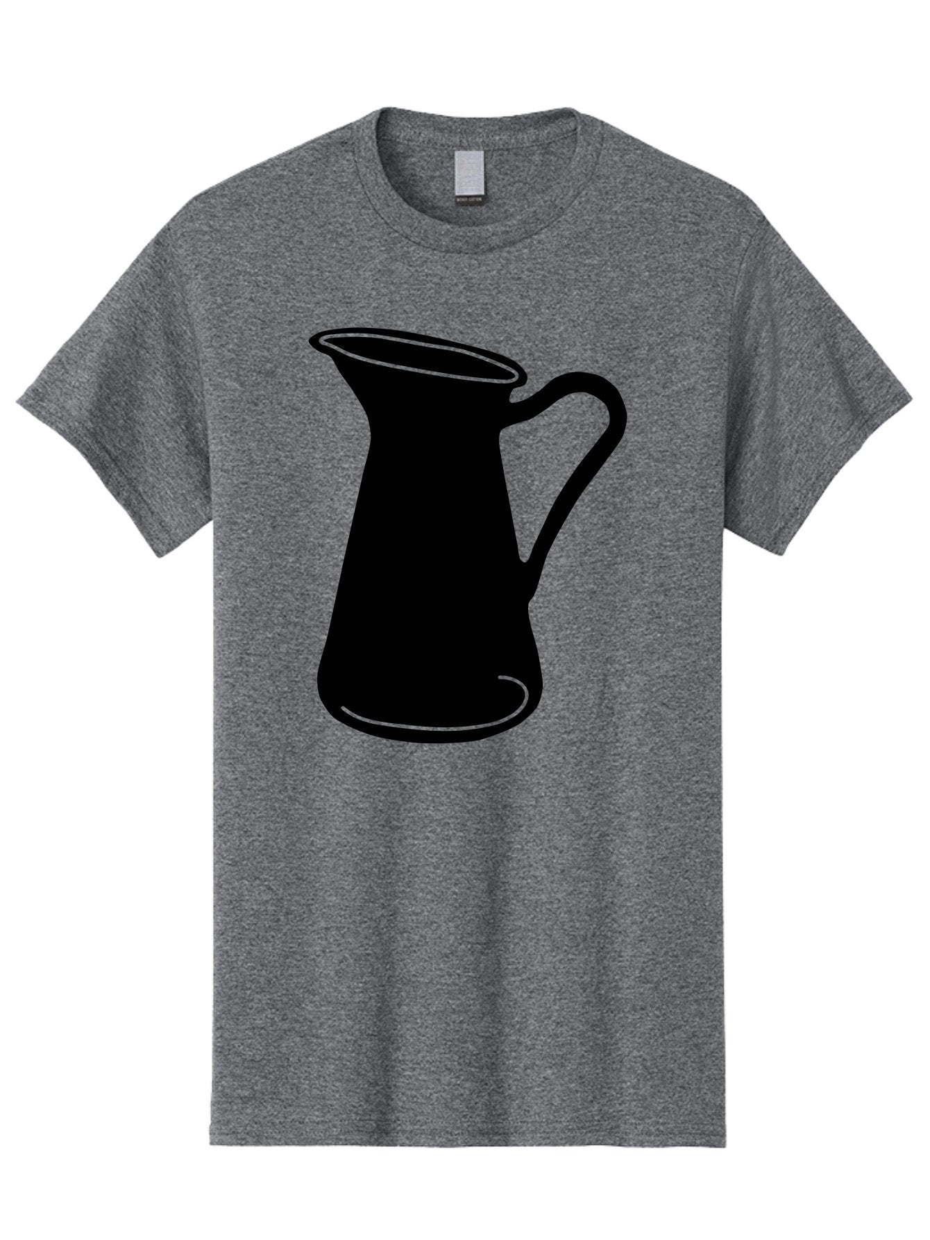 Pitcher Men'S Graphic Tee, 100% Cotton, Comfortable Casual Summer Wear, Machine Washable, Pitcher Silhouette, Minimalist Design, Coffee Pitcher, Jug, Single Handle, Simple Shape, Modern Illustration, Black And Green Aac226 6