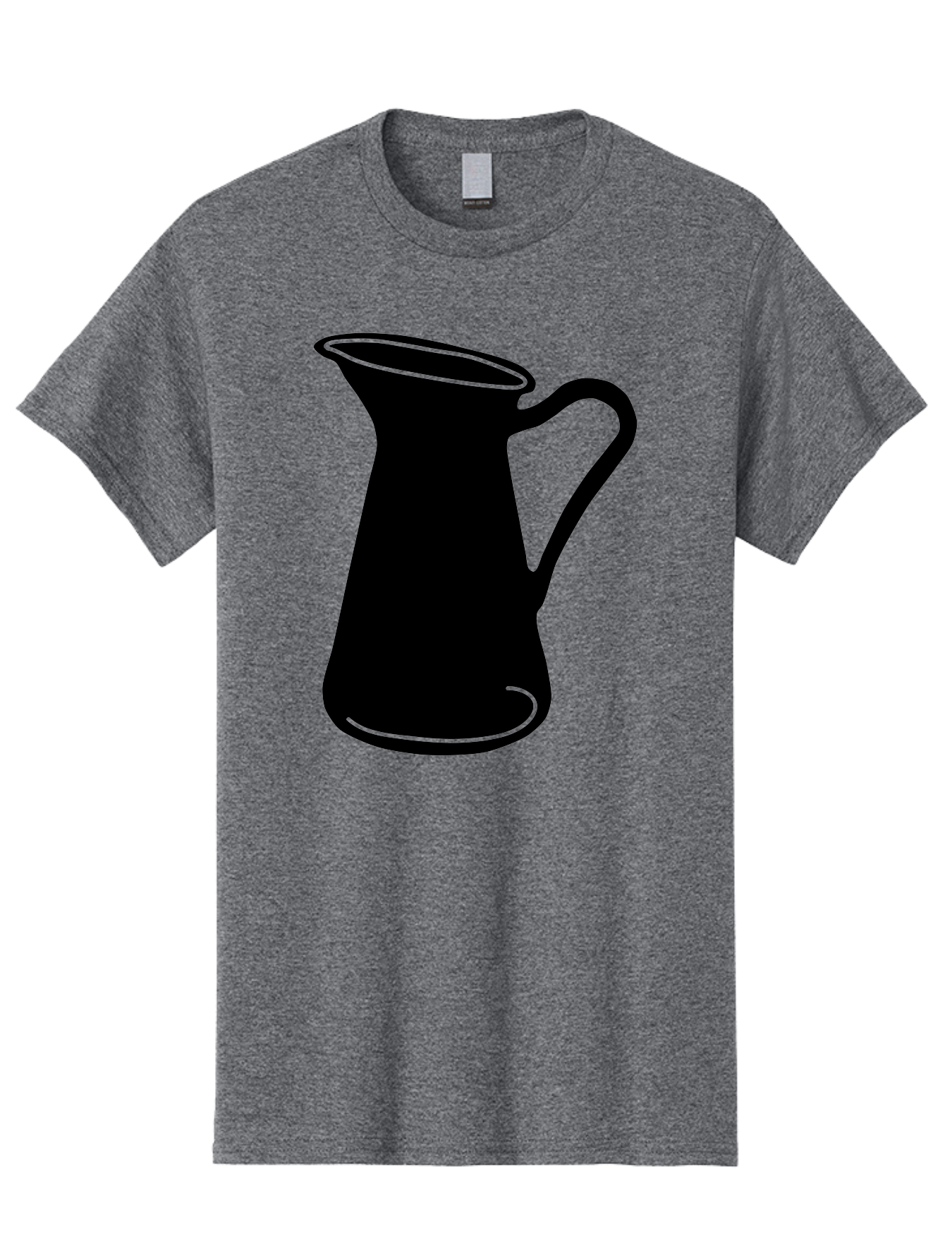 Pitcher Men'S Graphic Tee, 100% Cotton, Comfortable Casual Summer Wear, Machine Washable, Pitcher Silhouette, Minimalist Design, Coffee Pitcher, Jug, Single Handle, Simple Shape, Modern Illustration, Black And Green Aac226 13